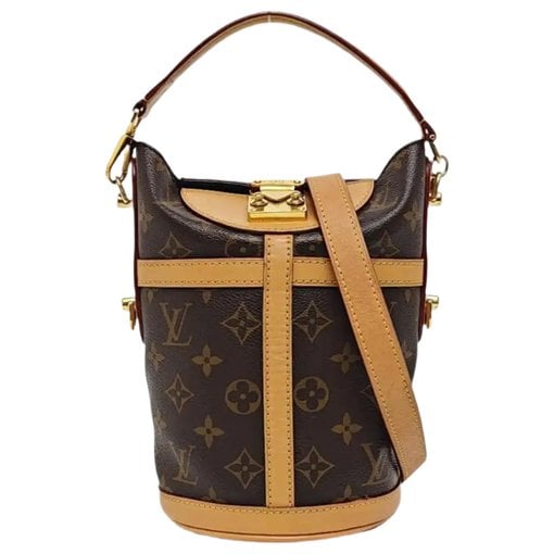 Duffle leather handbag