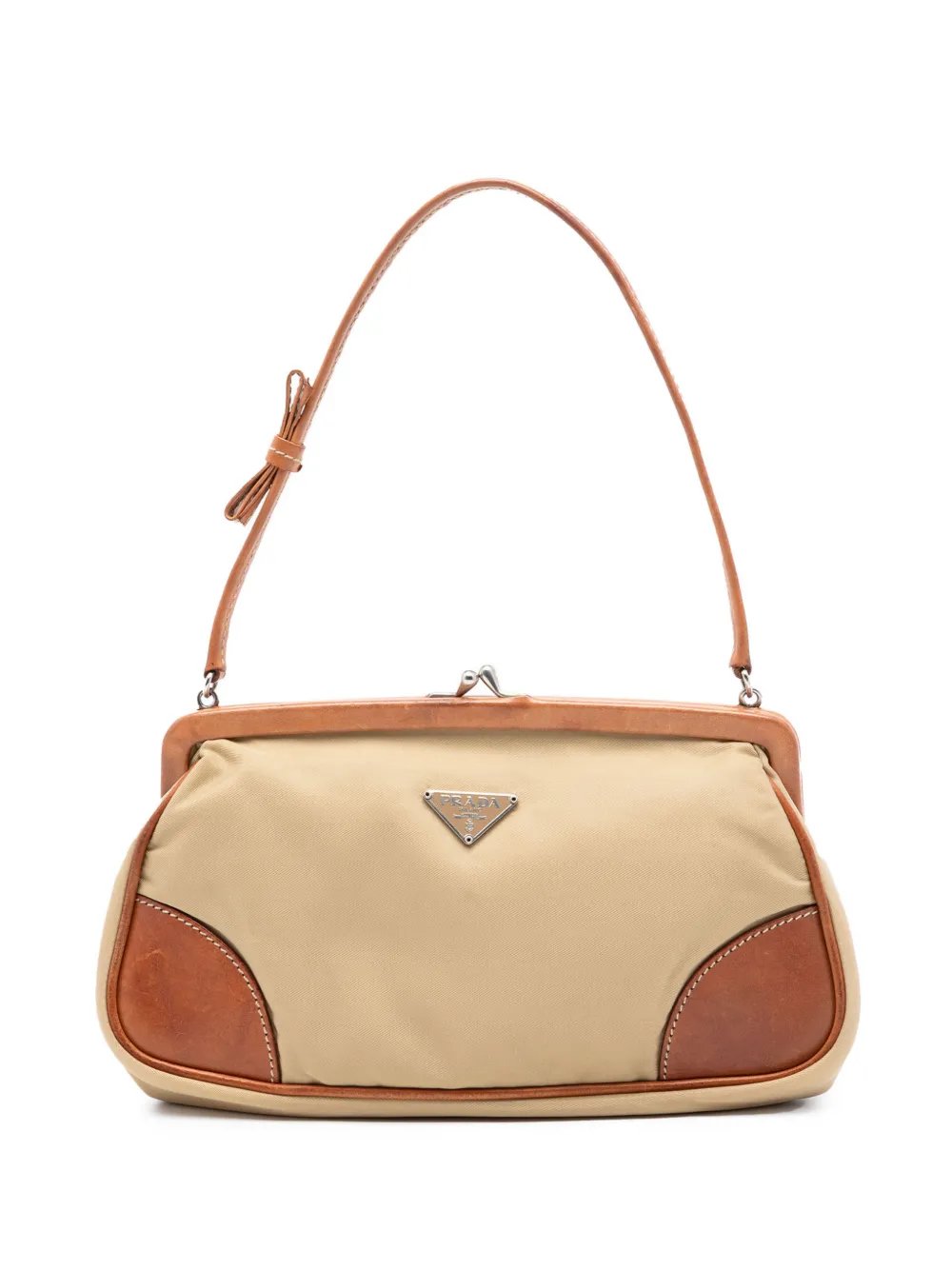 2000-2013 Leather Trimmed Tessuto Kisslock Frame Pochette shoulder bag