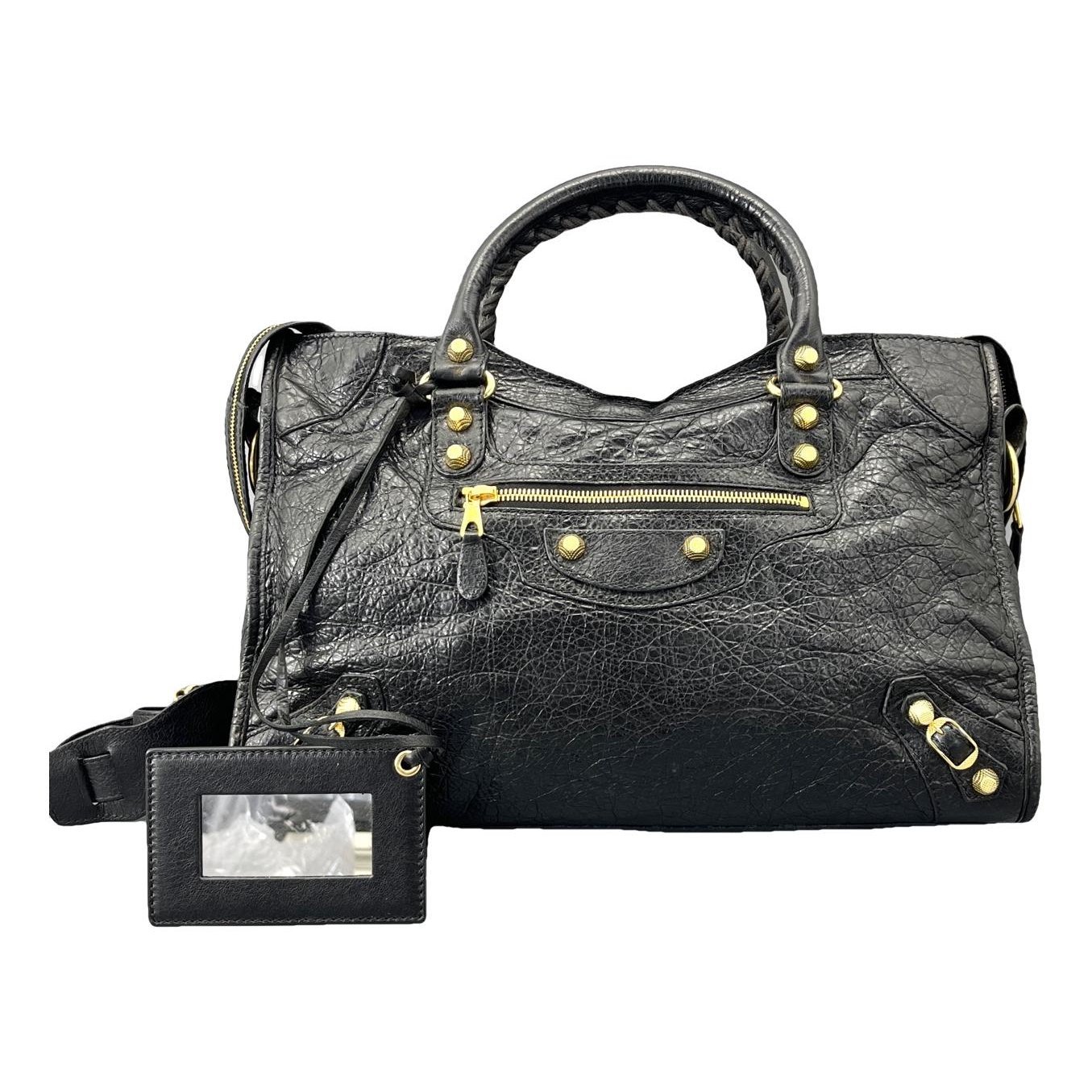 City leather handbag