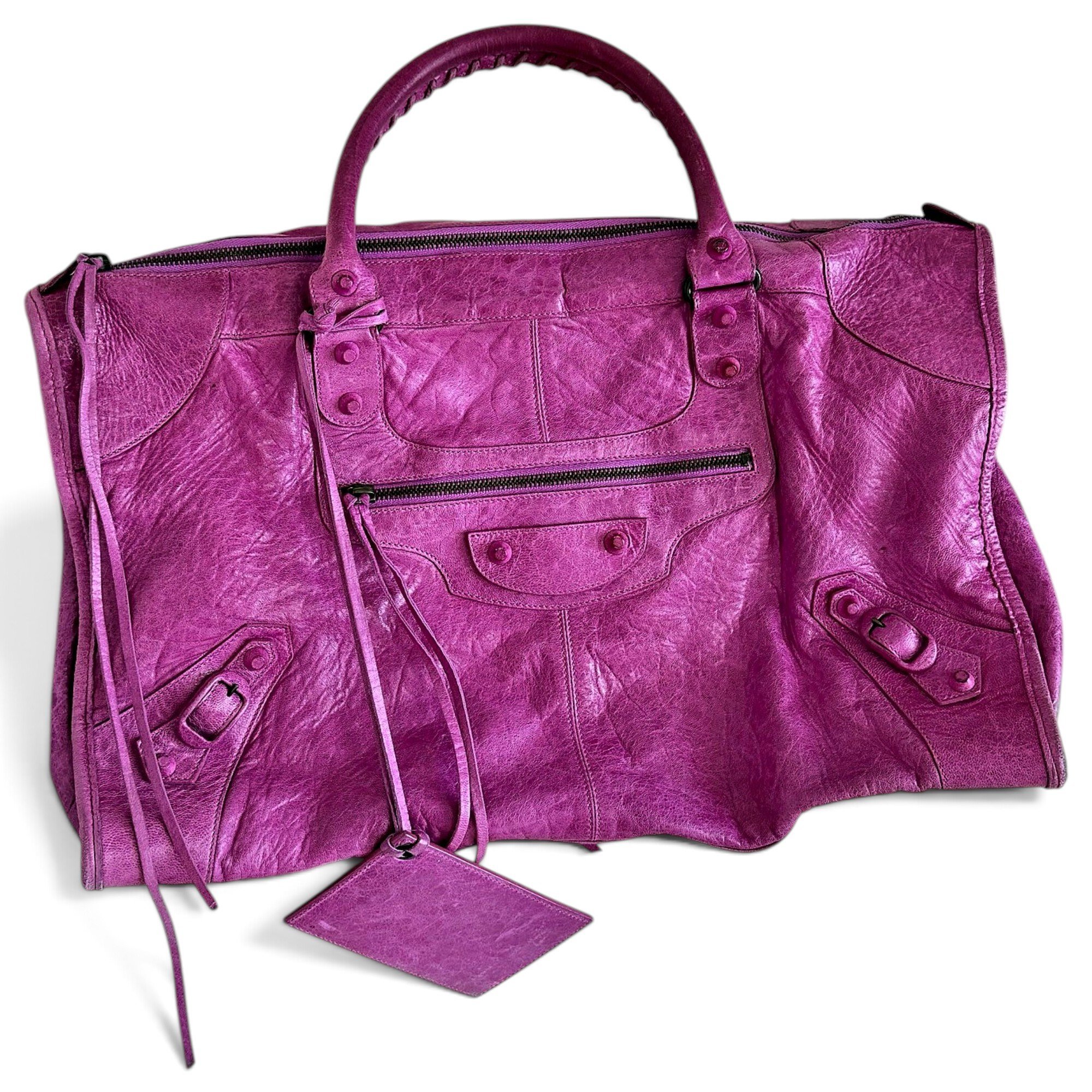 Work leather handbag