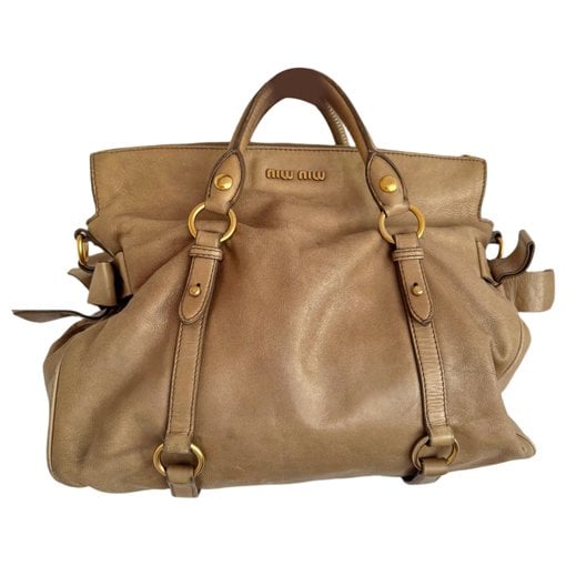 Bow bag leather handbag