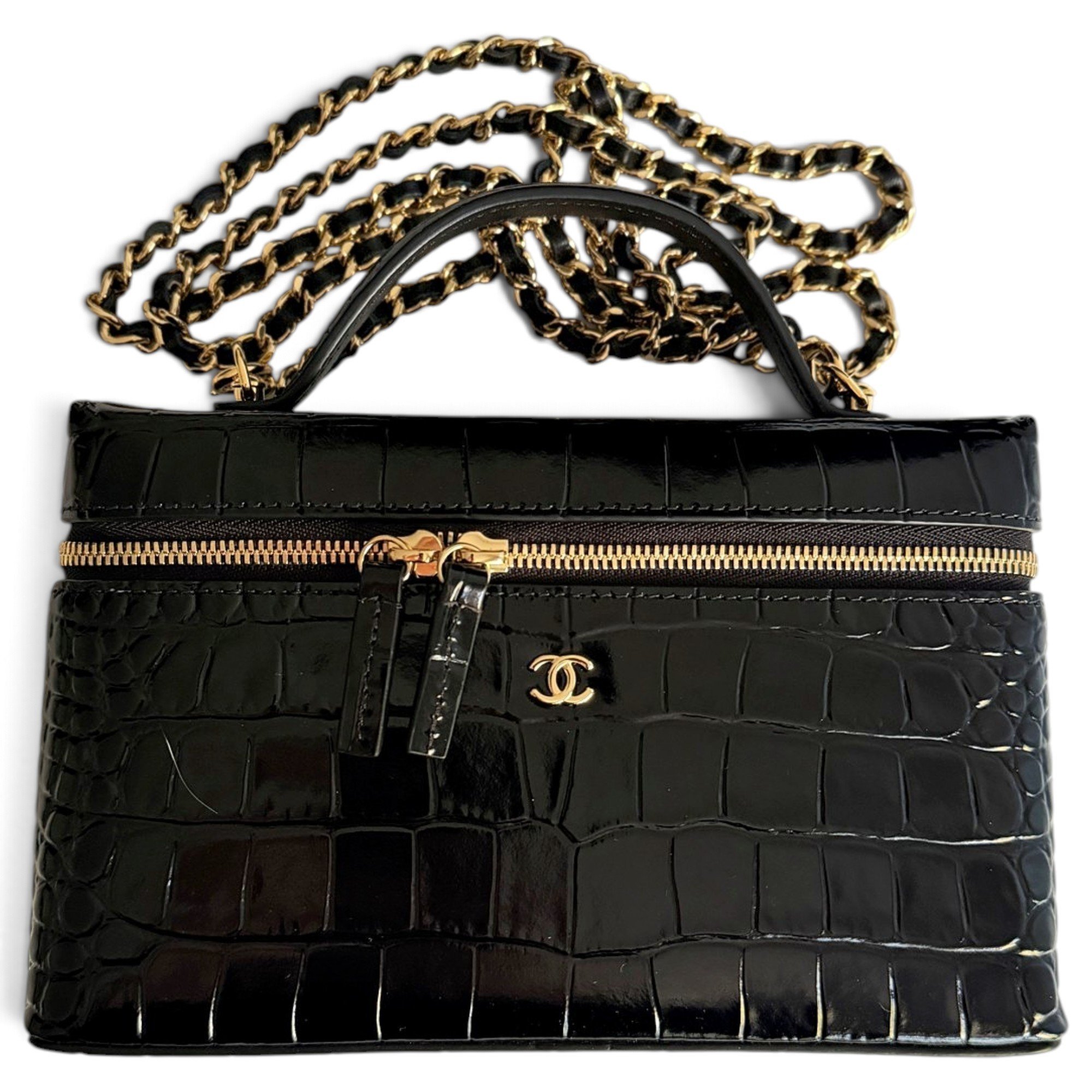 Trendy CC Vanity patent leather handbag
