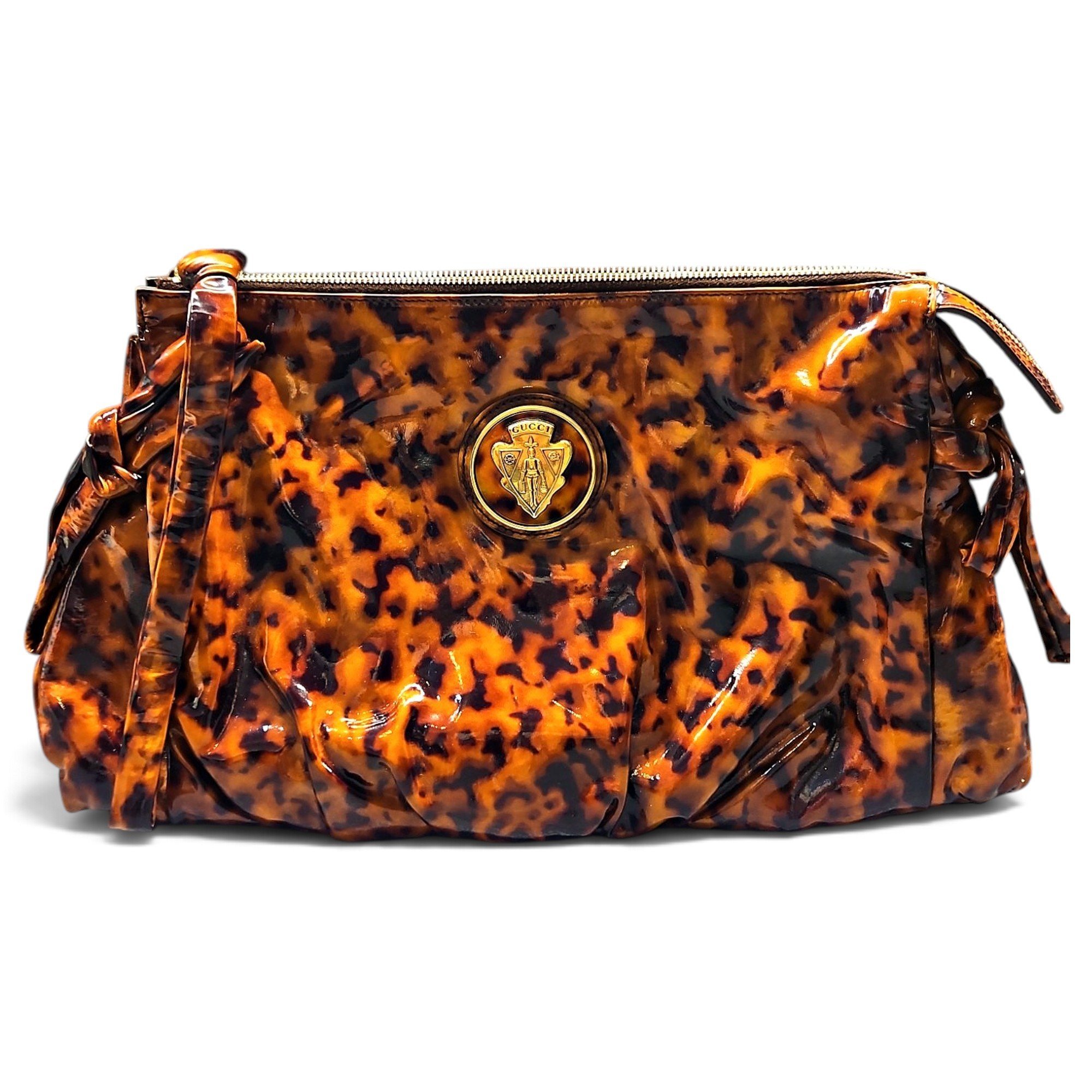 Hysteria patent leather clutch bag