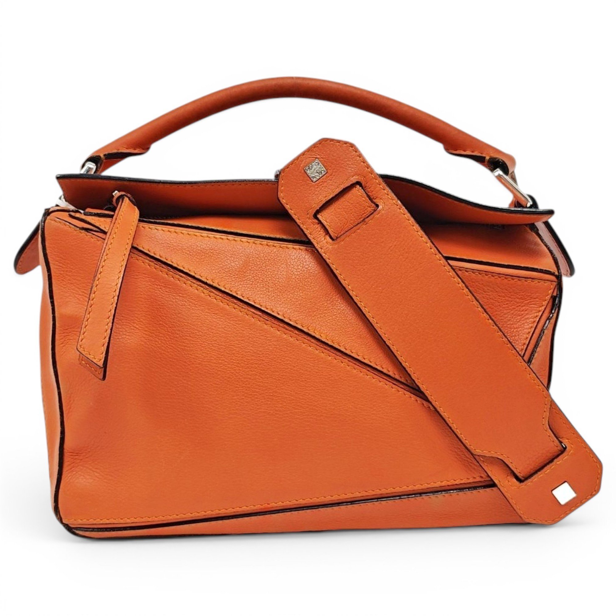 Puzzle leather handbag