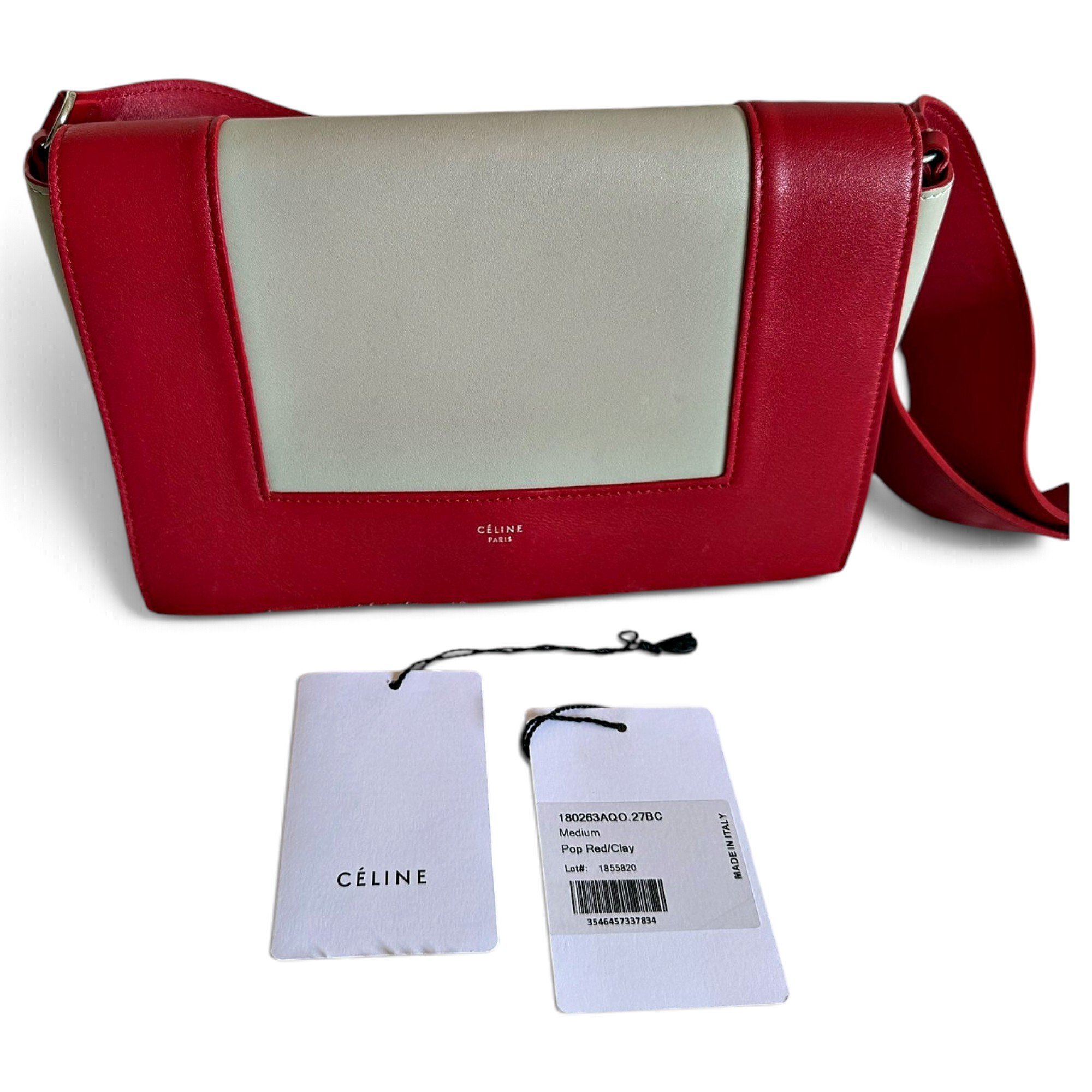 Frame leather handbag