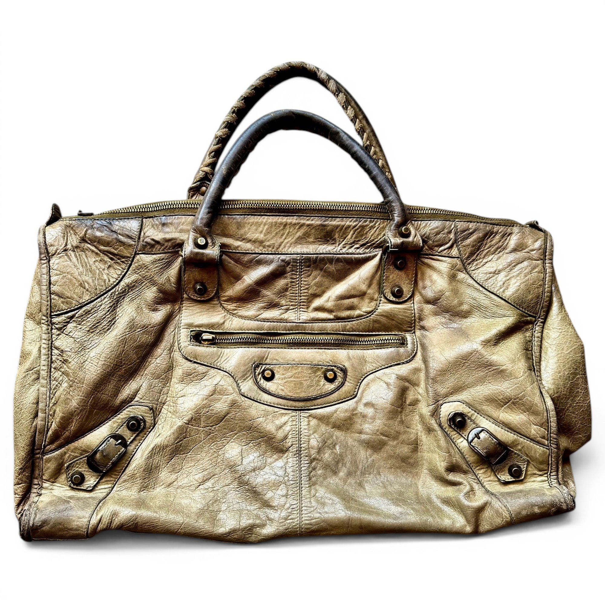 Work leather handbag