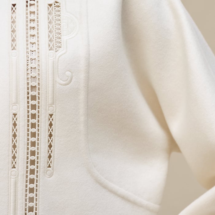 Blanc Naturel Cashmere Embroidered Jacket