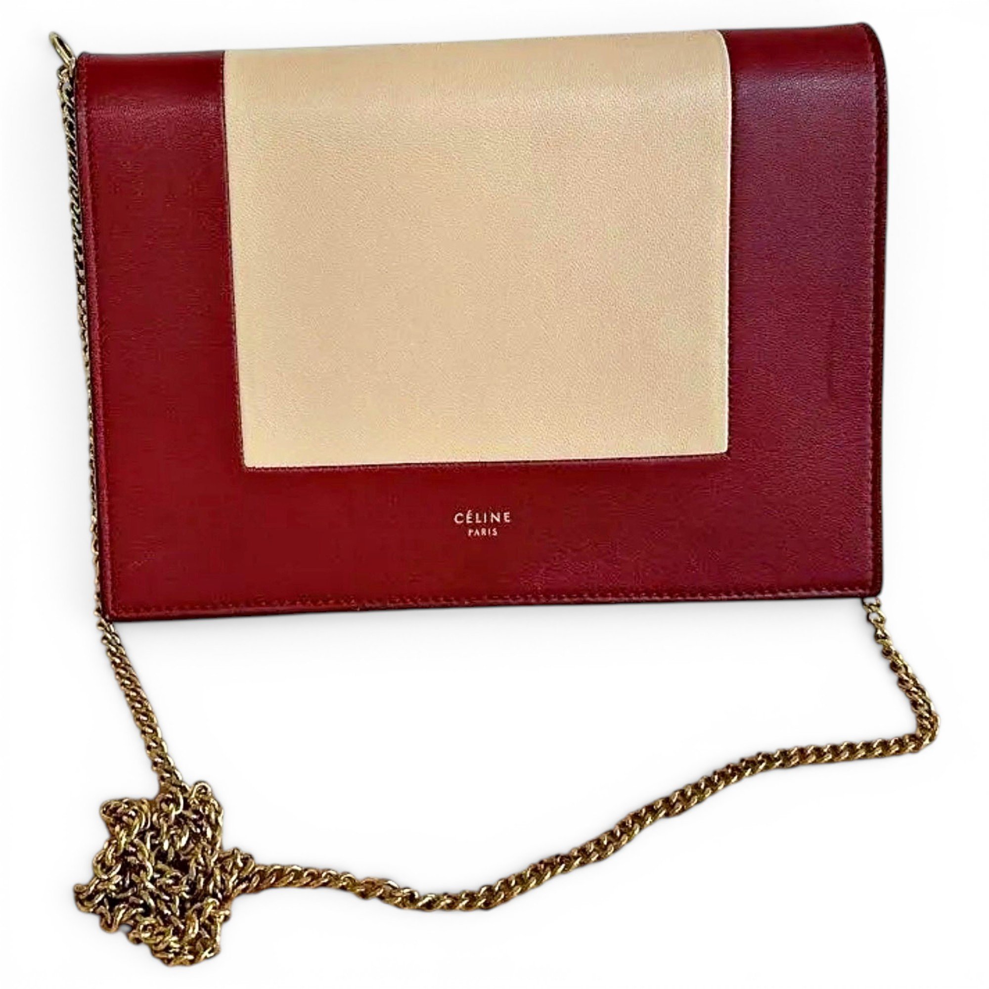 Frame leather handbag