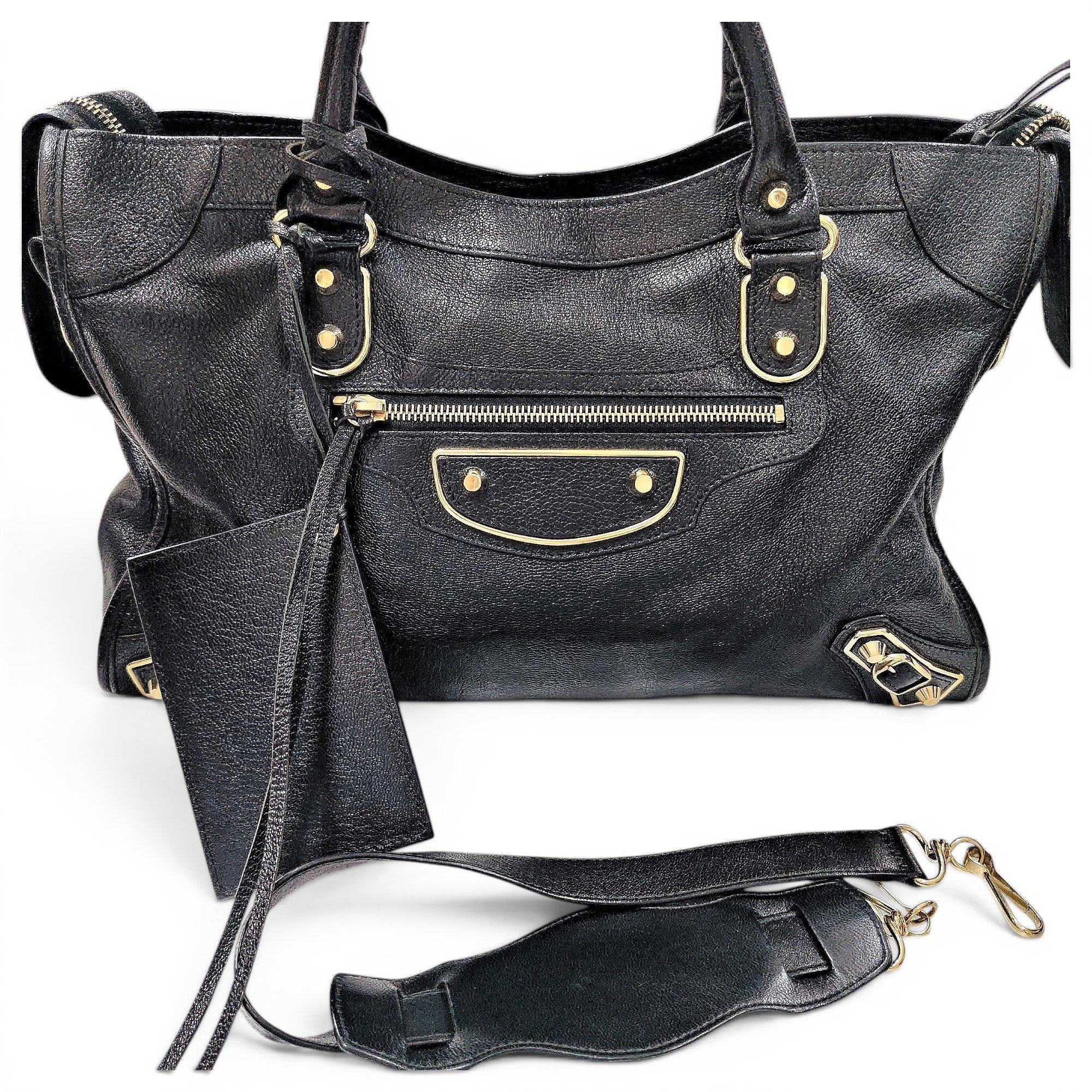 City leather handbag