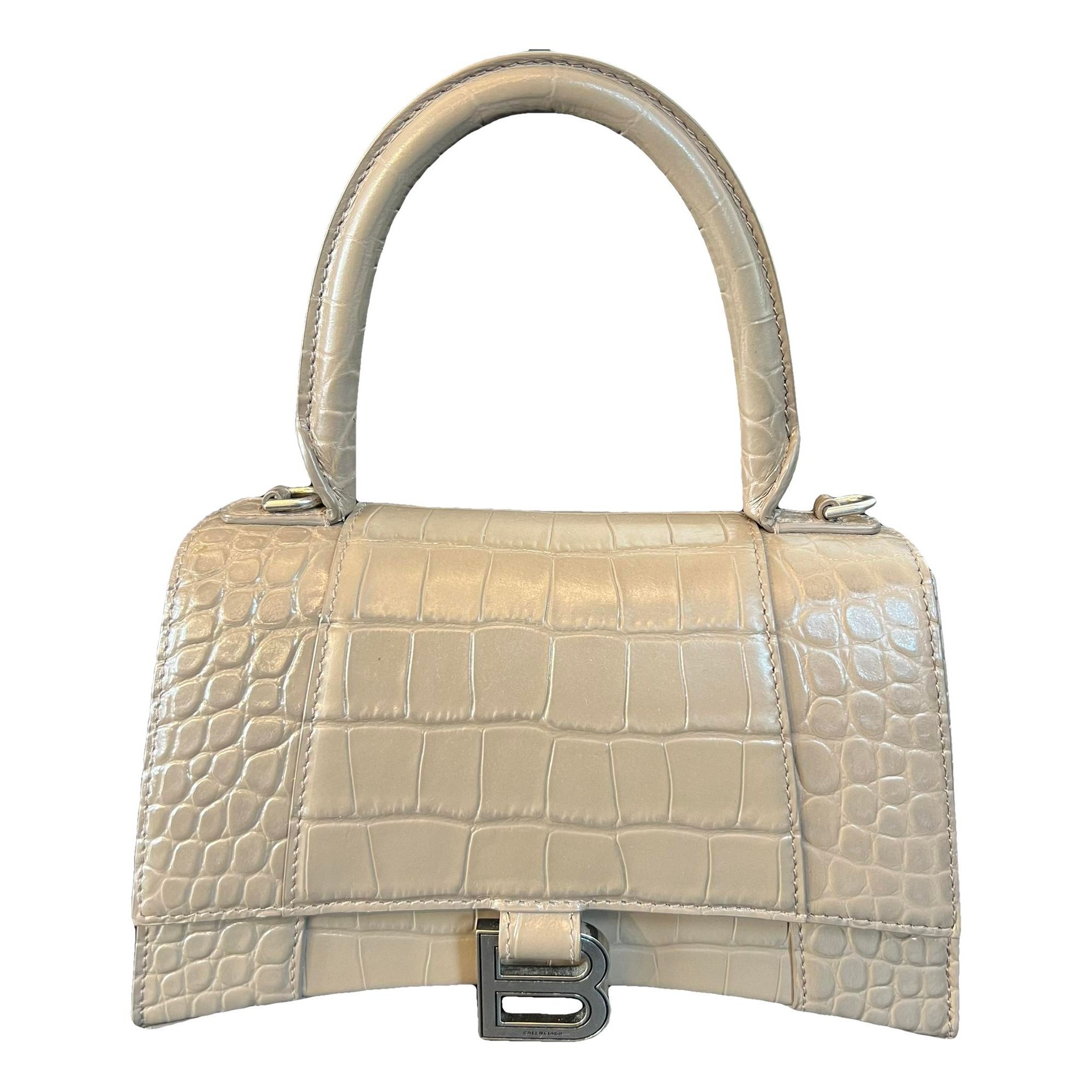 Hourglass leather handbag