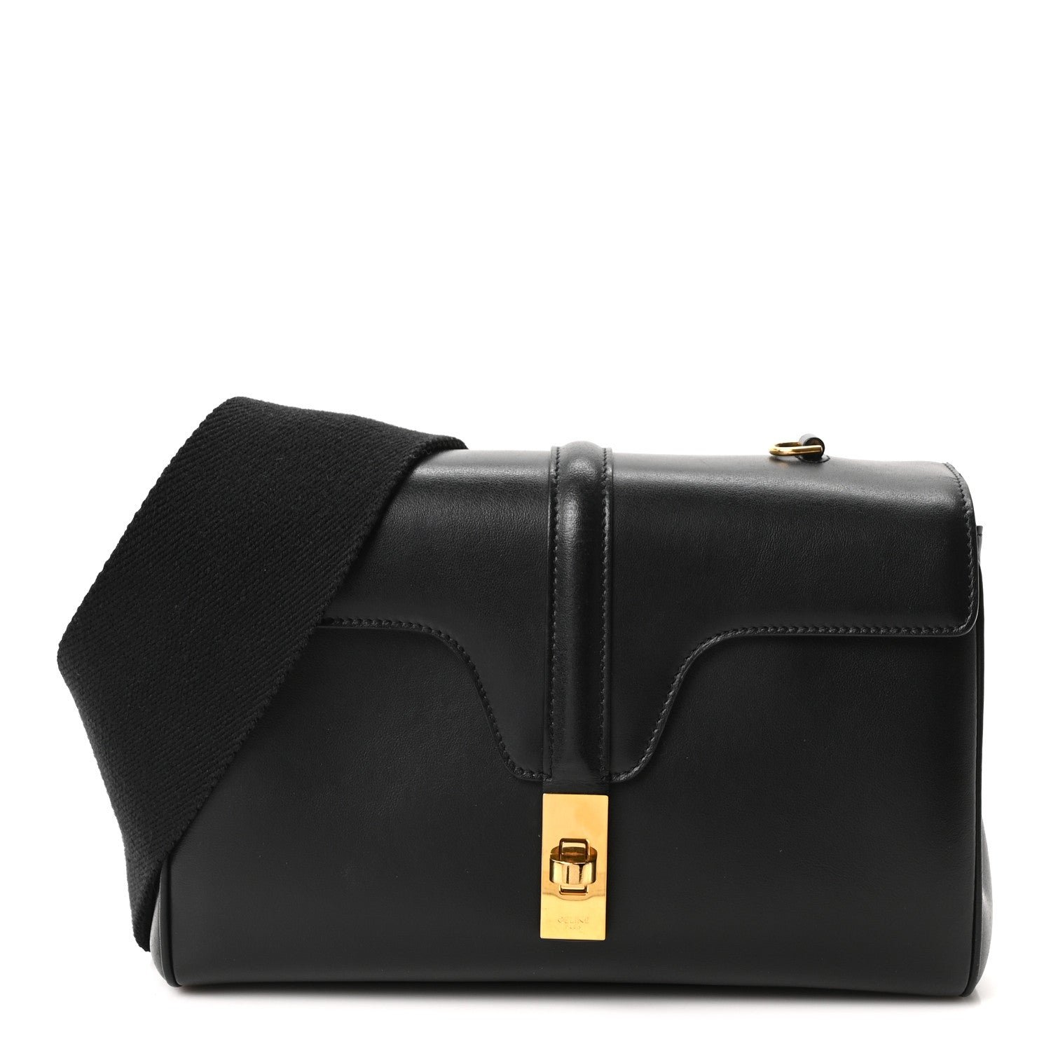 Celine Grained Calfskin Teen Soft 16 Shoulder Bag Black