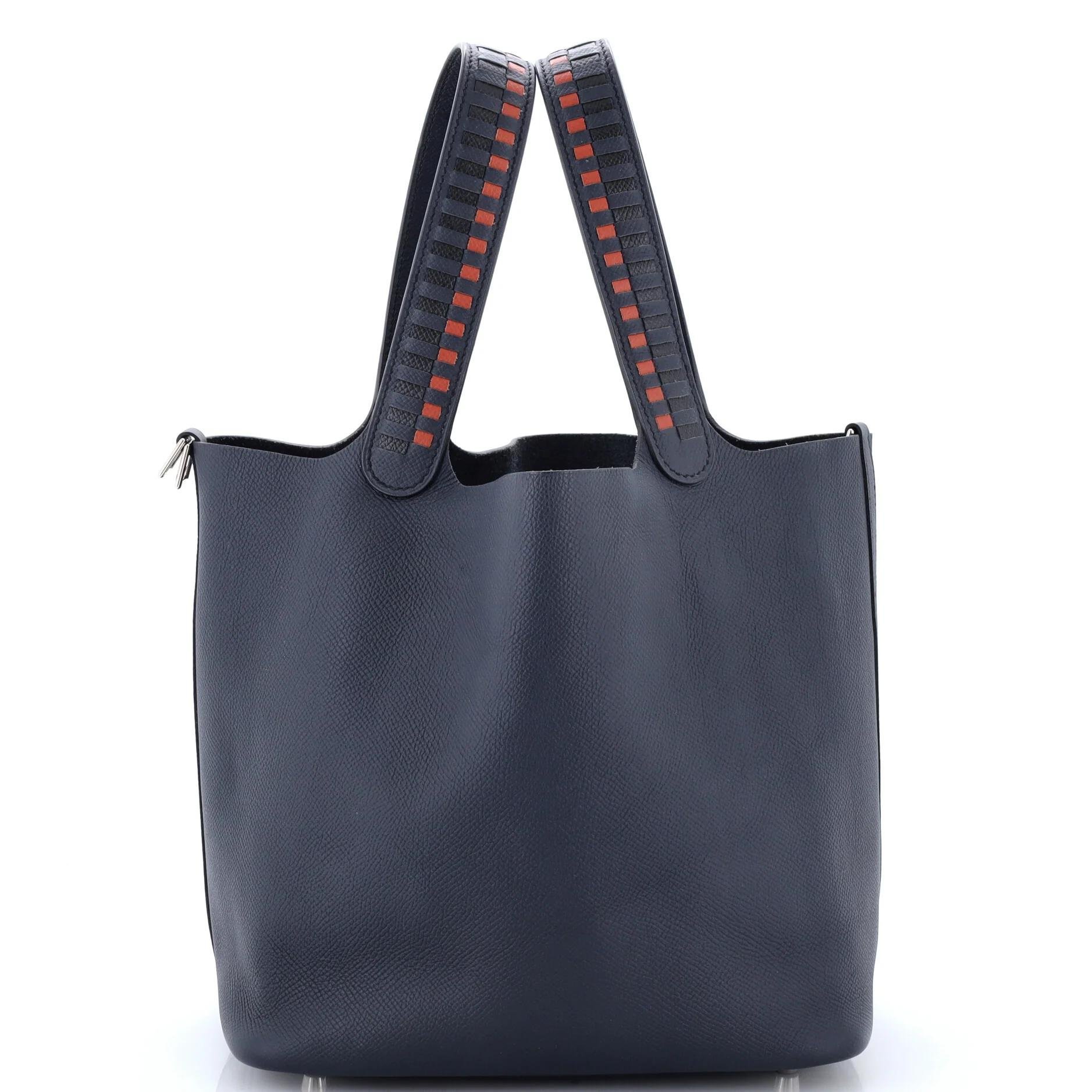Picotin leather tote