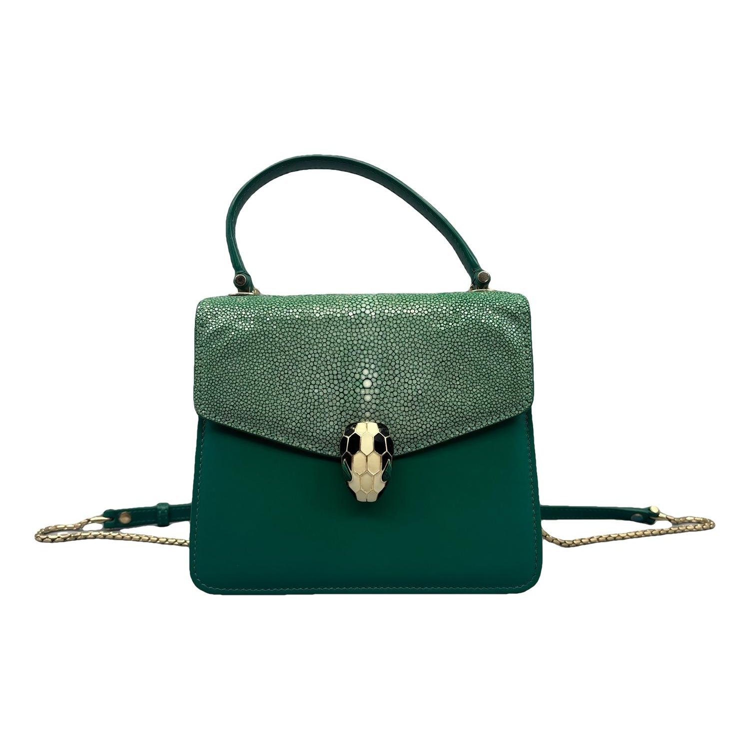 Serpenti leather handbag