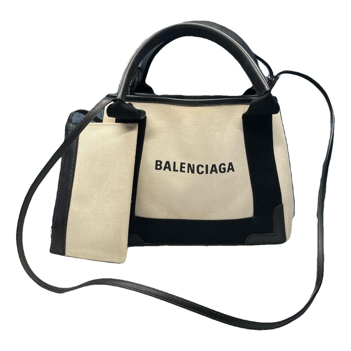 Navy cabas cloth handbag