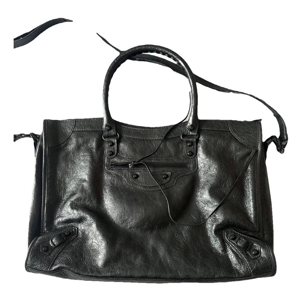 City leather handbag