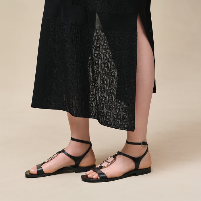 Noir "Chaine d'Ancre" Long Caftan Dress