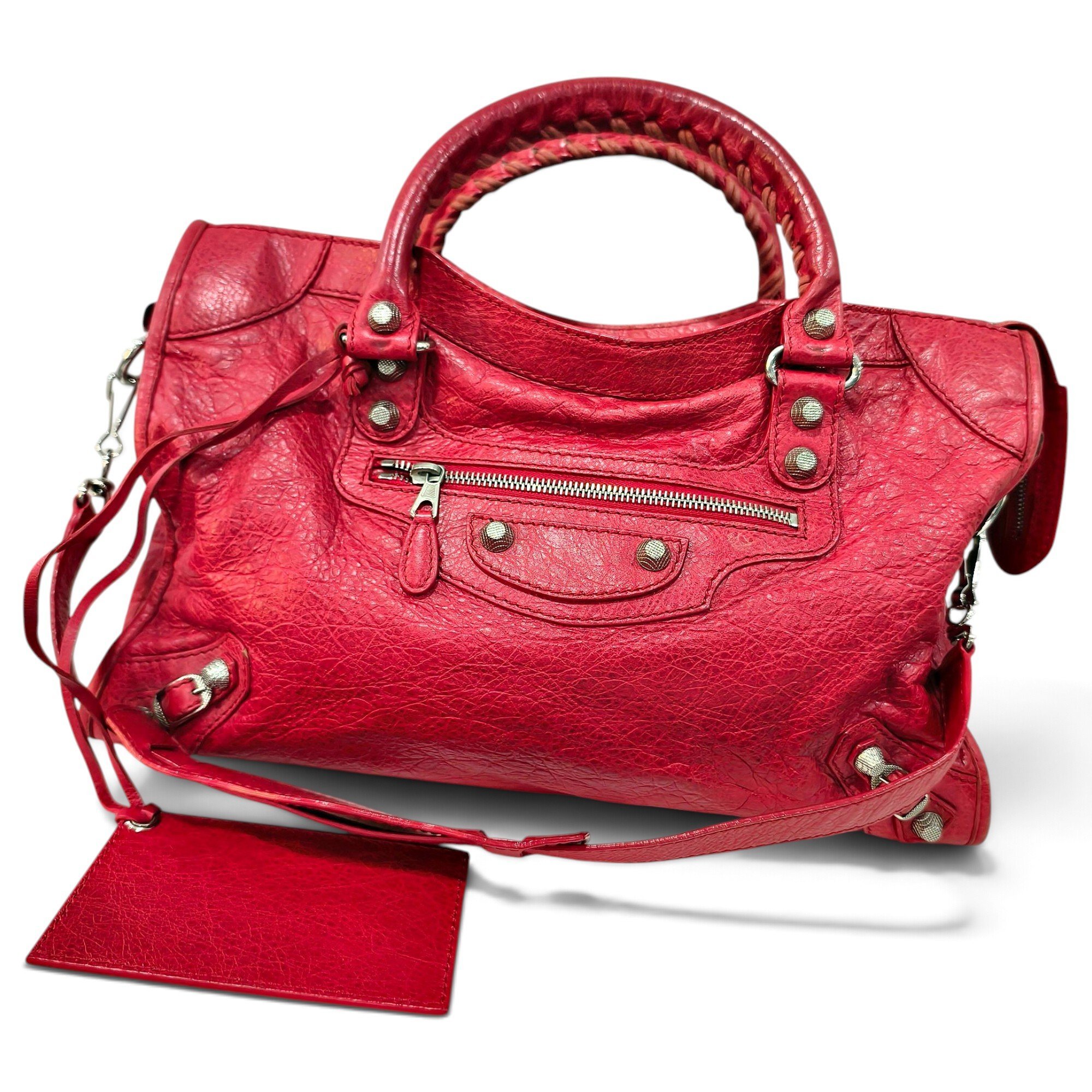 City leather handbag