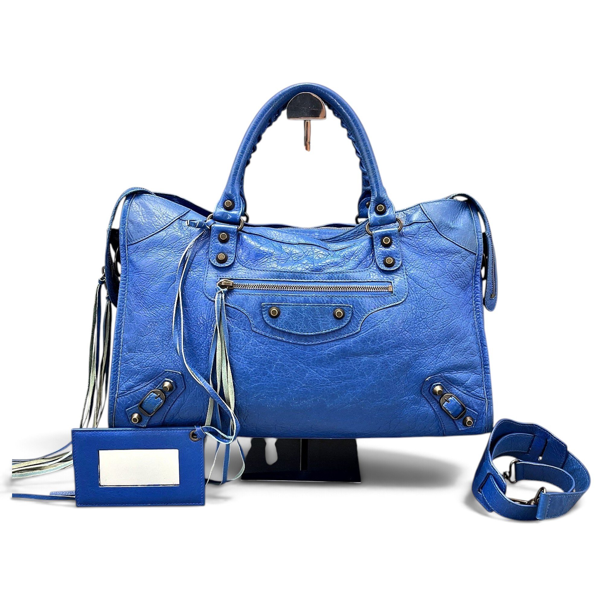 City leather handbag