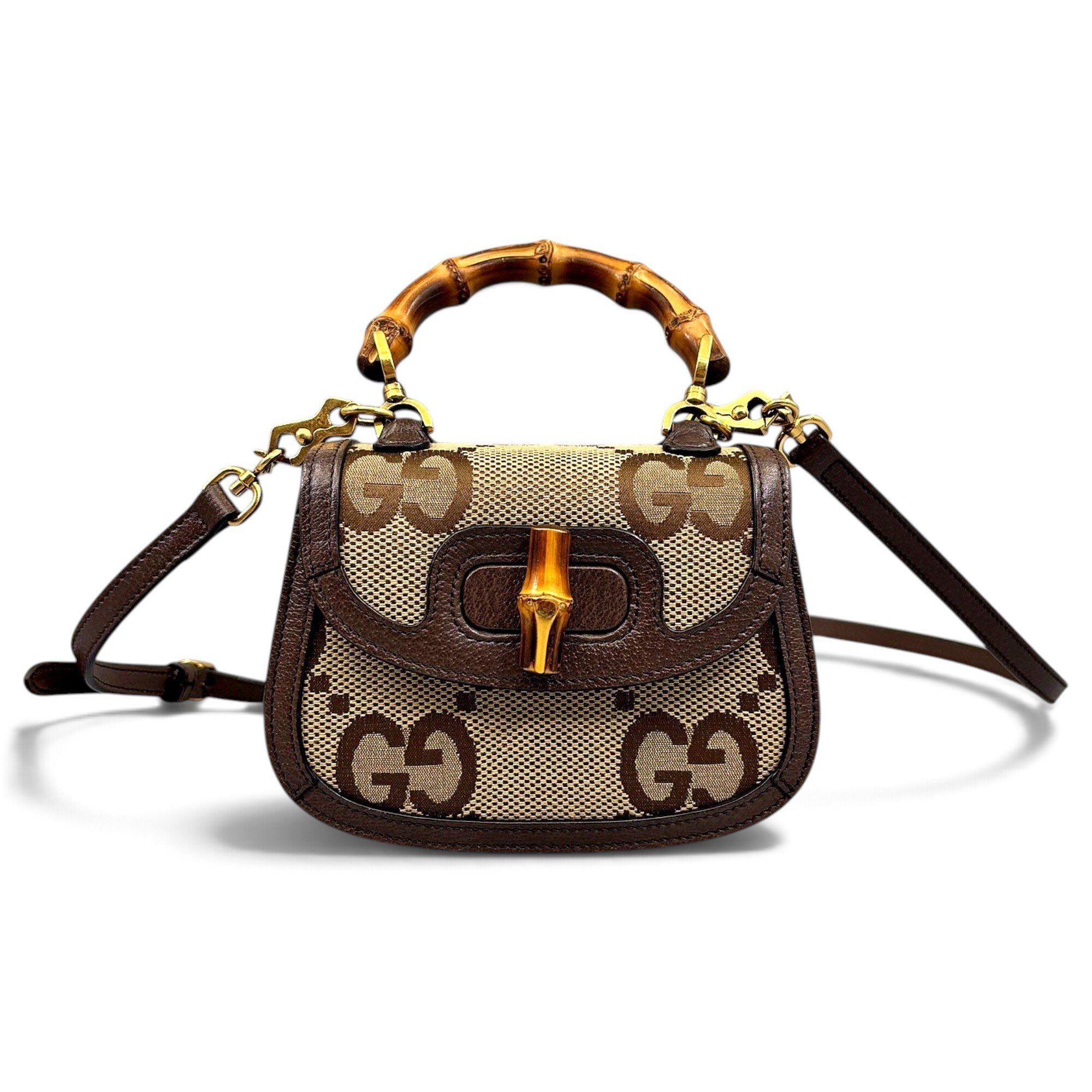 Convertible Bamboo Top Handle leather mini bag
