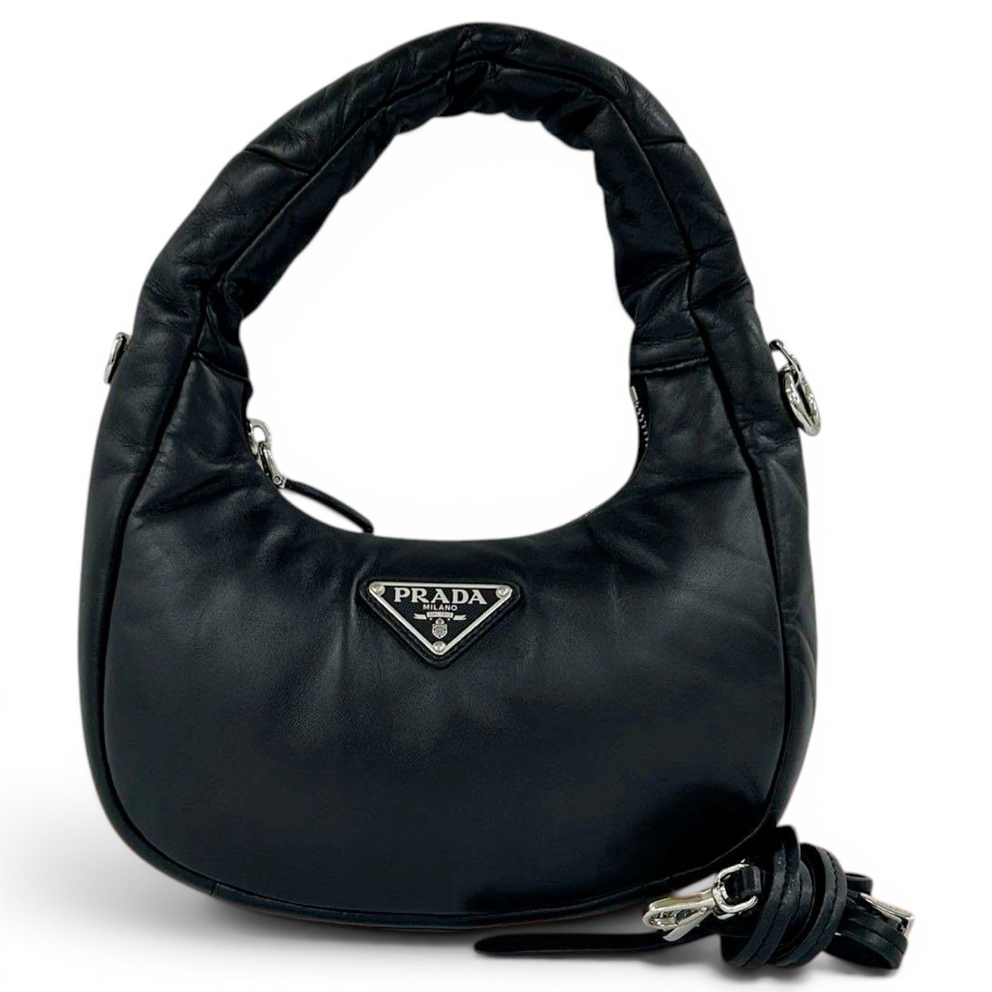Triangle leather handbag