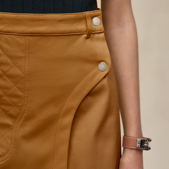 Marron Ocre Wrap Miniskirt