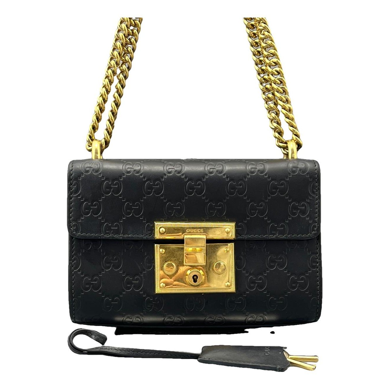Padlock leather handbag
