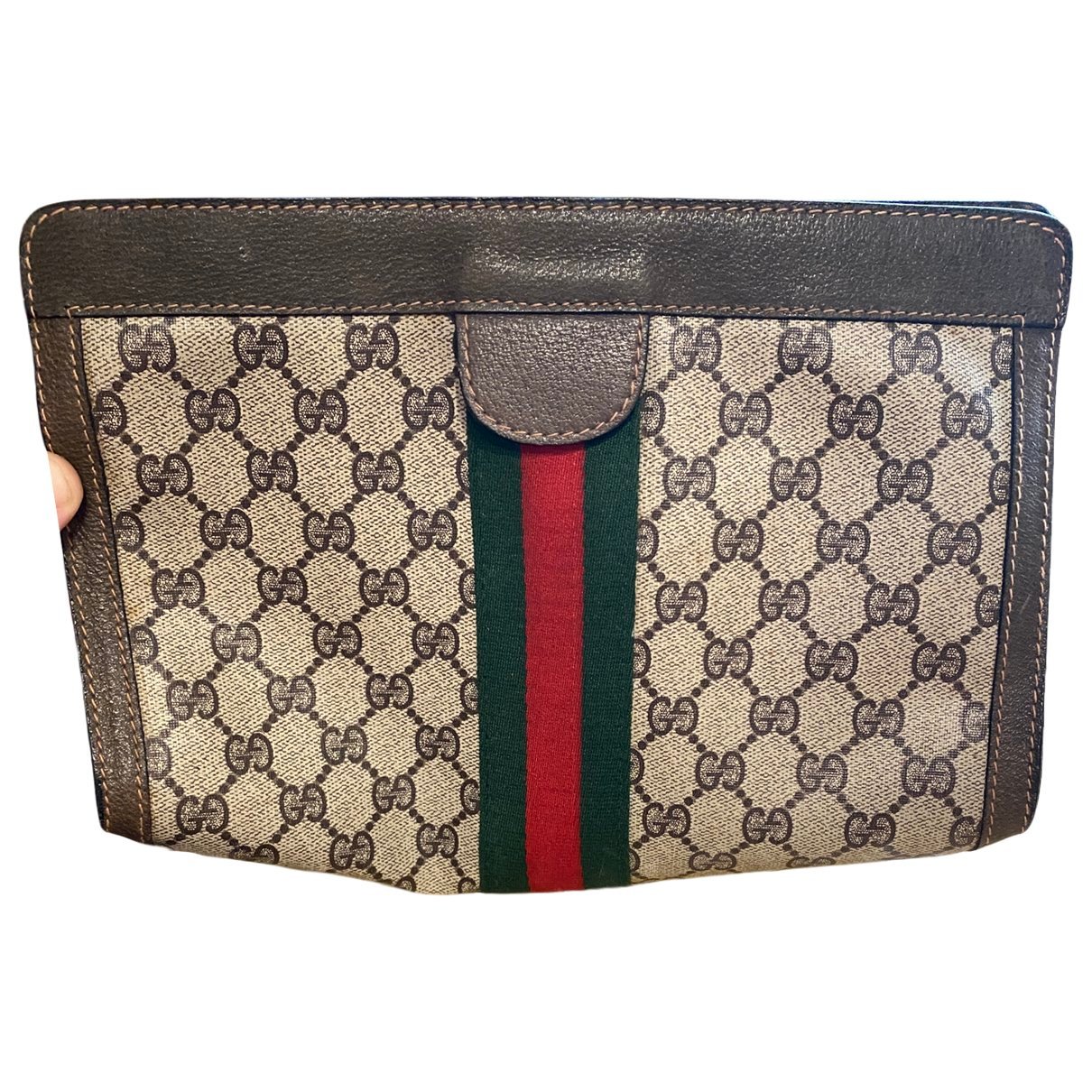 Leather clutch bag