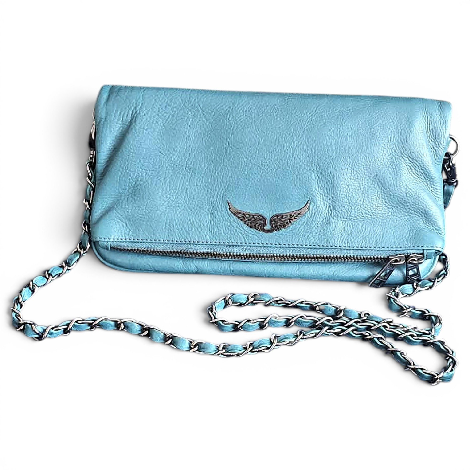 Rock leather clutch bag