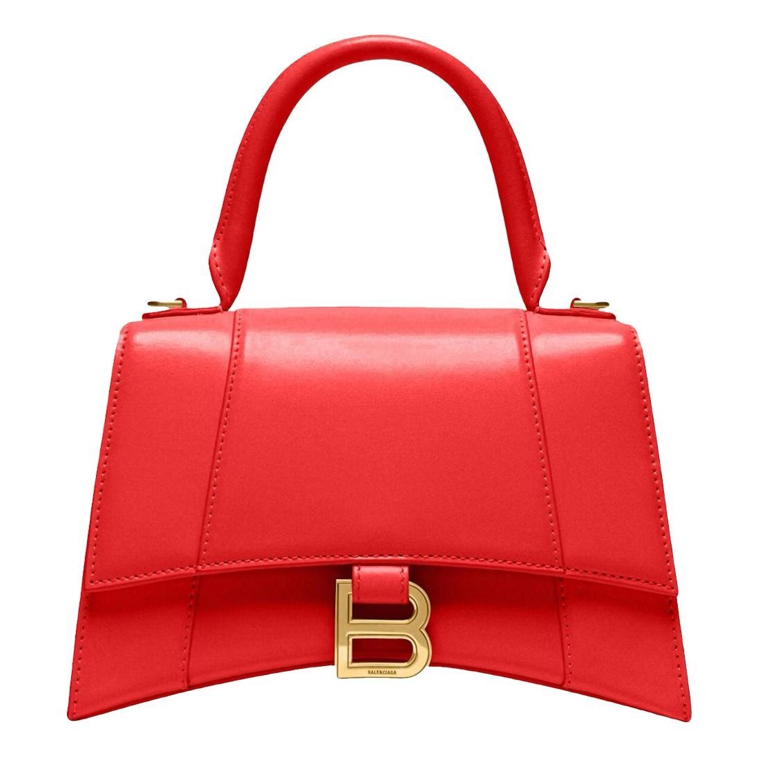Hourglass leather handbag