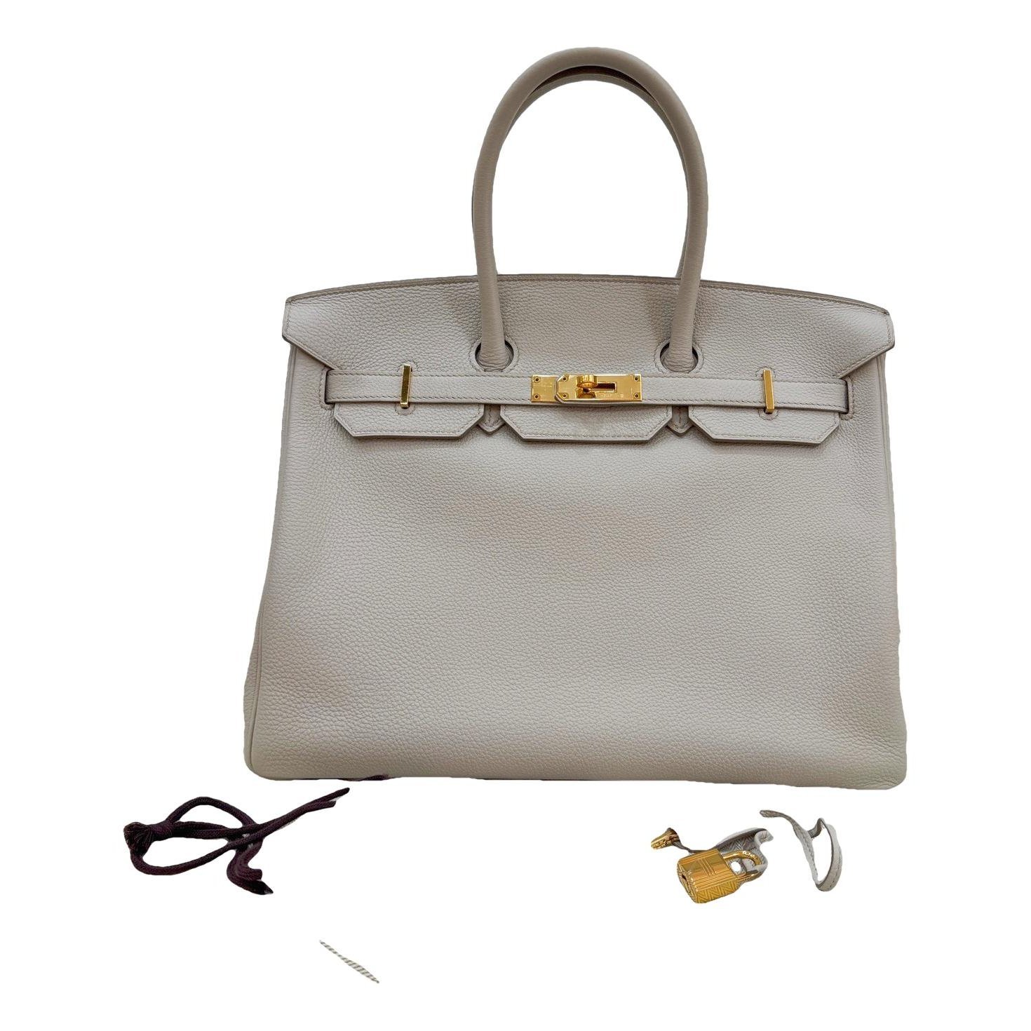 Hermes Birkin 35 Handbag Gris Perle Togo Leather