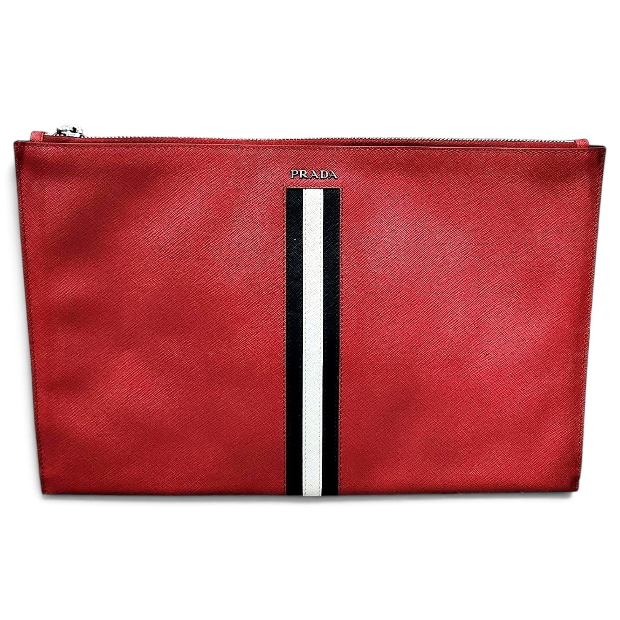 Leather clutch bag