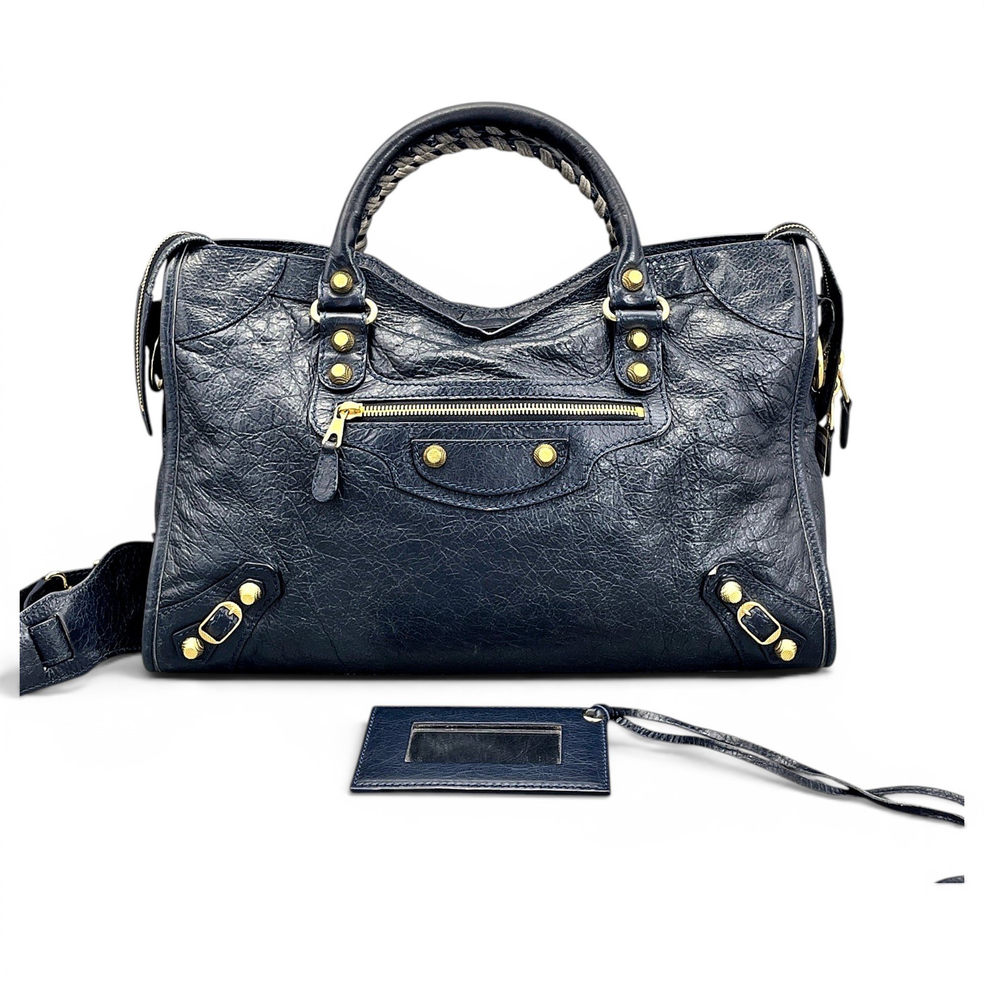 City leather handbag