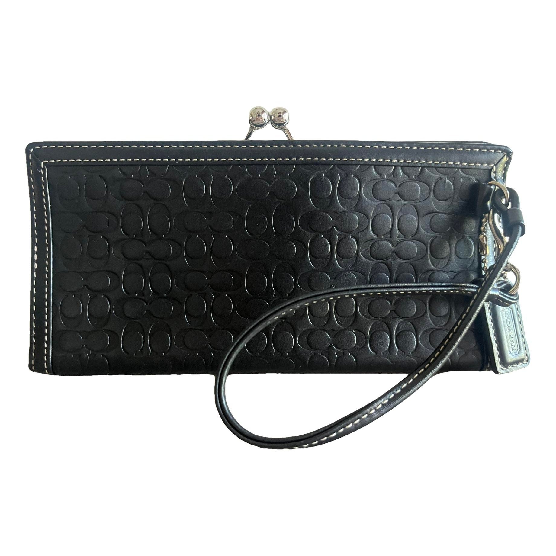 Leather clutch bag