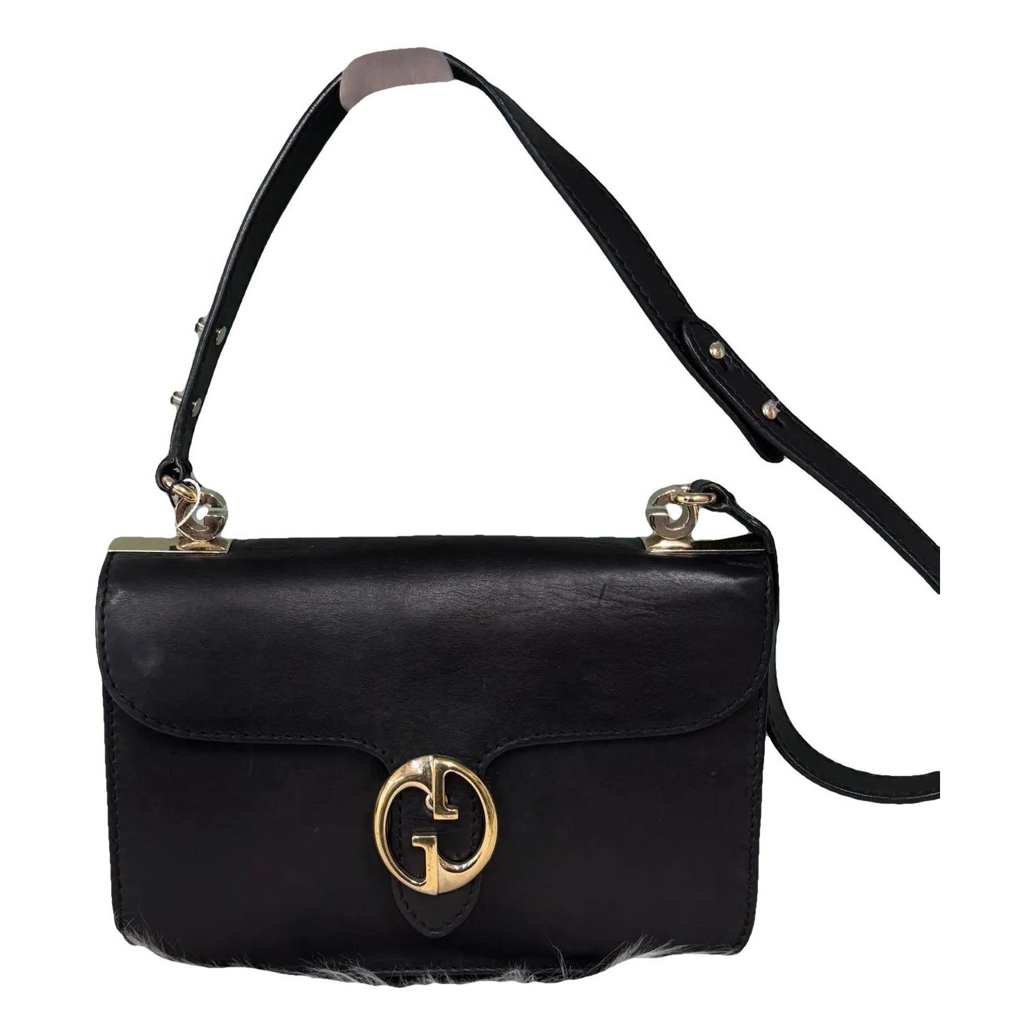 Interlocking leather handbag
