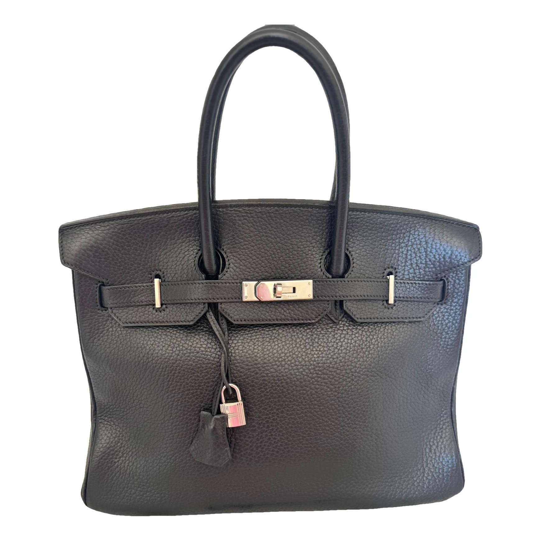 Hermes Birkin 35 Handbag Black Clemence Leather