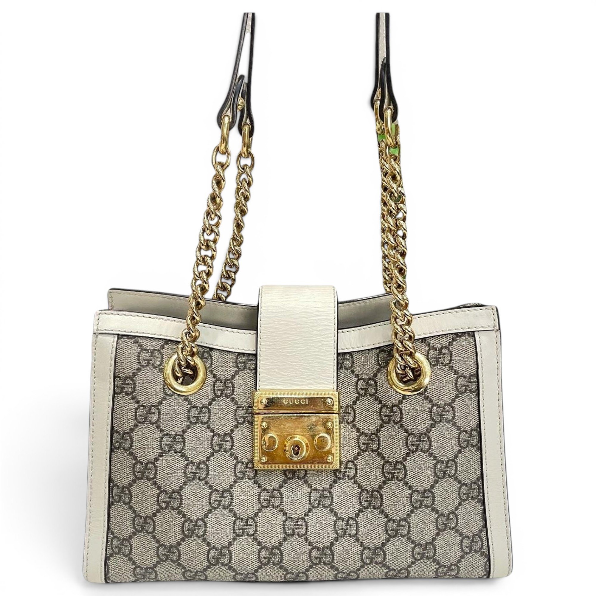 Padlock leather handbag