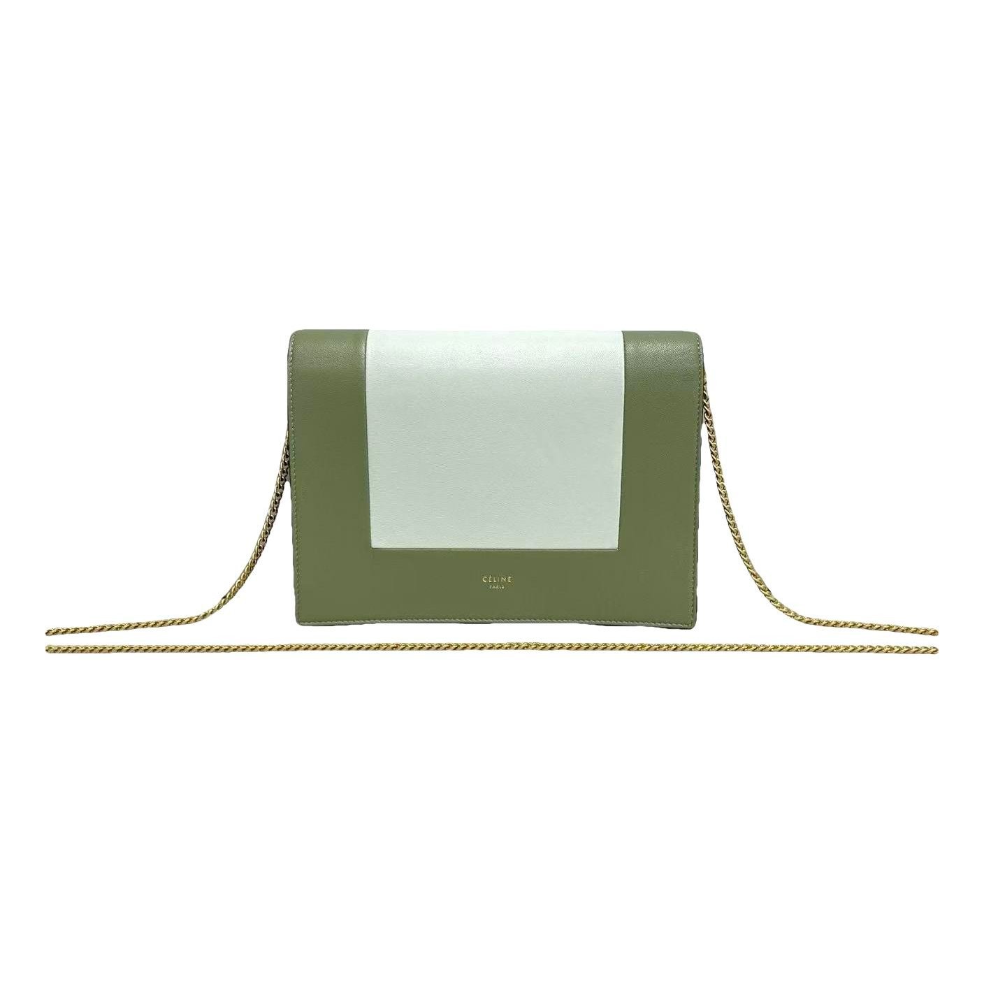 Frame leather handbag