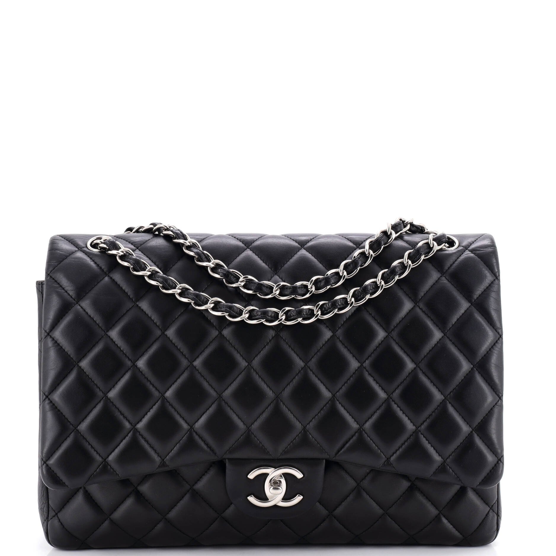 Classic Double Flap Bag Quilted Lambskin Maxi