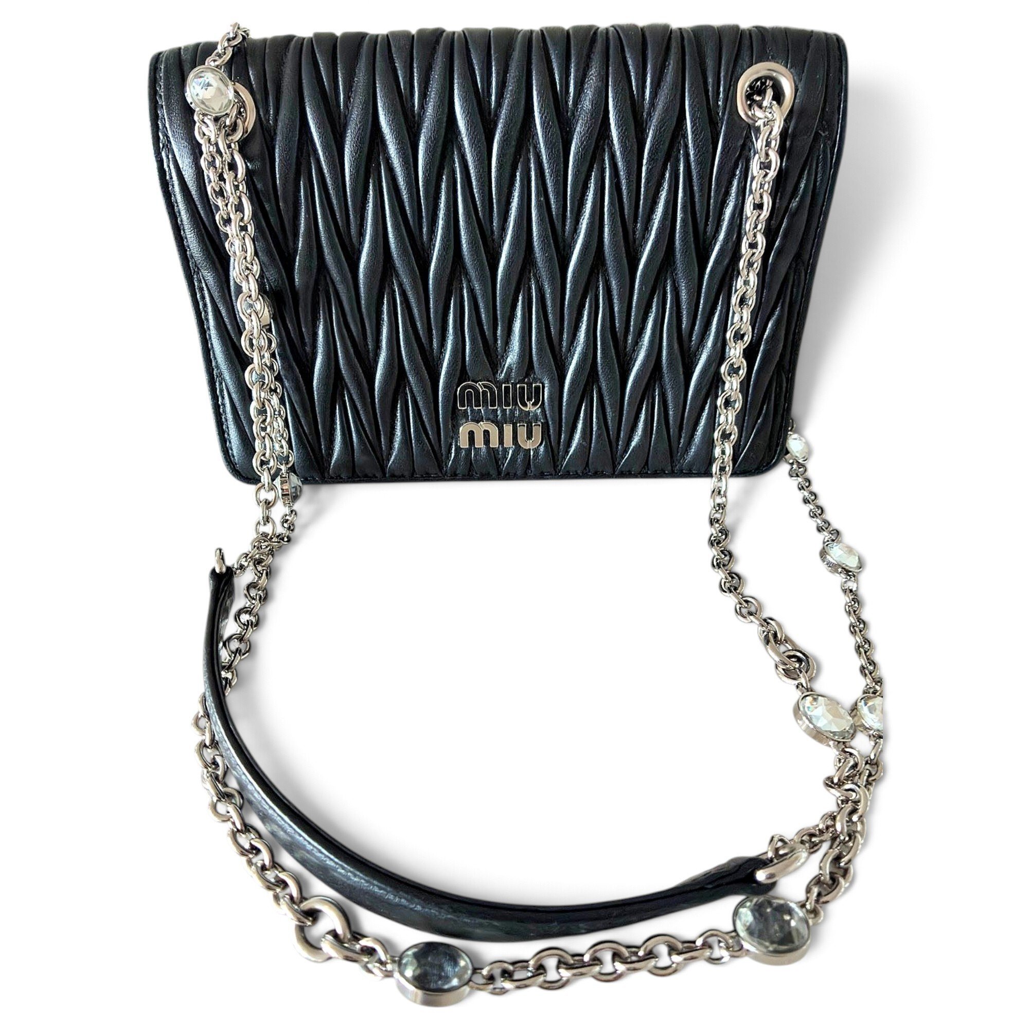 Miu Miu Miu Crystal leather handbag