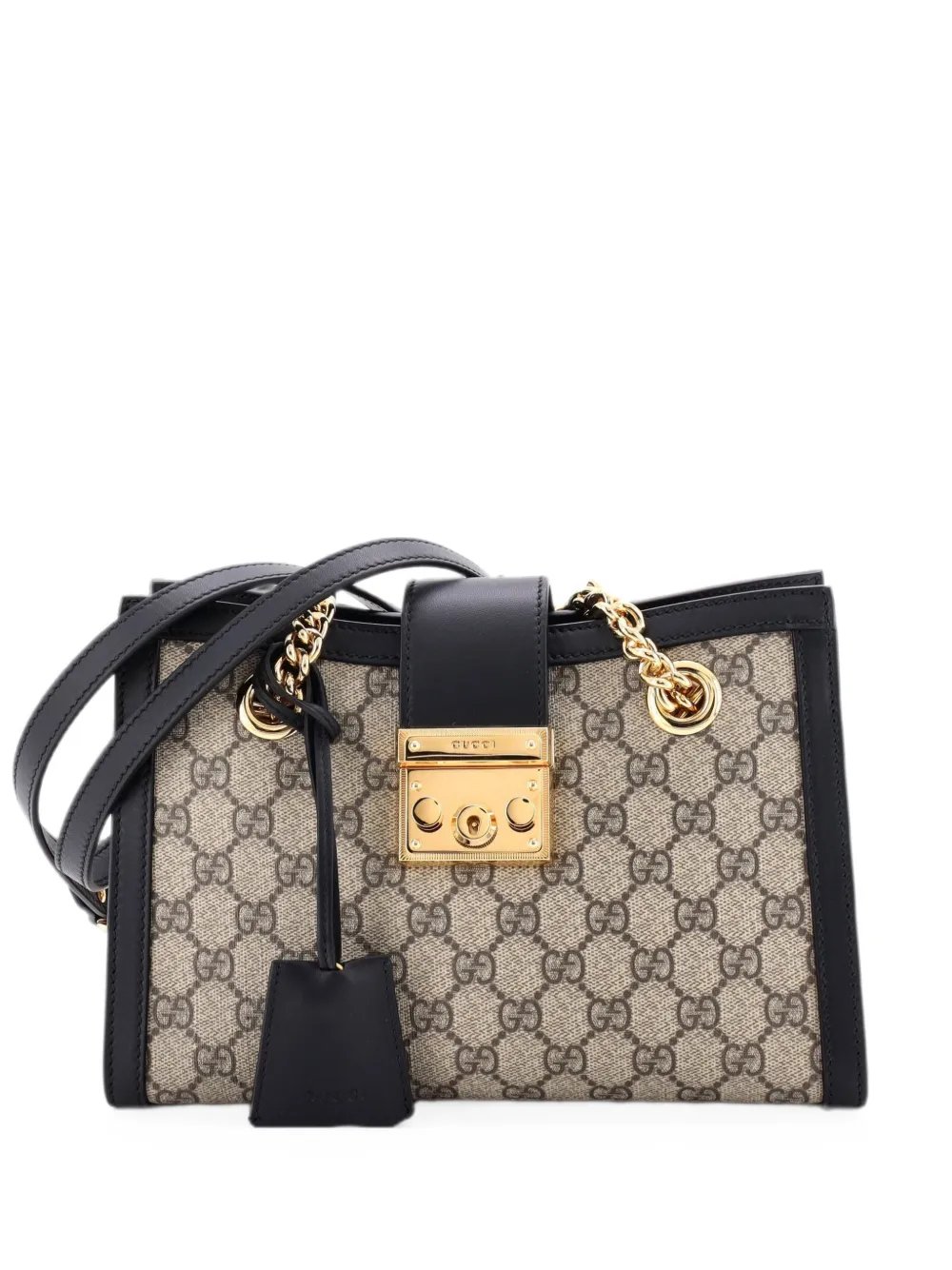 Padlock Chain Tote GG Coated Canvas with Leather Small shoulder bag