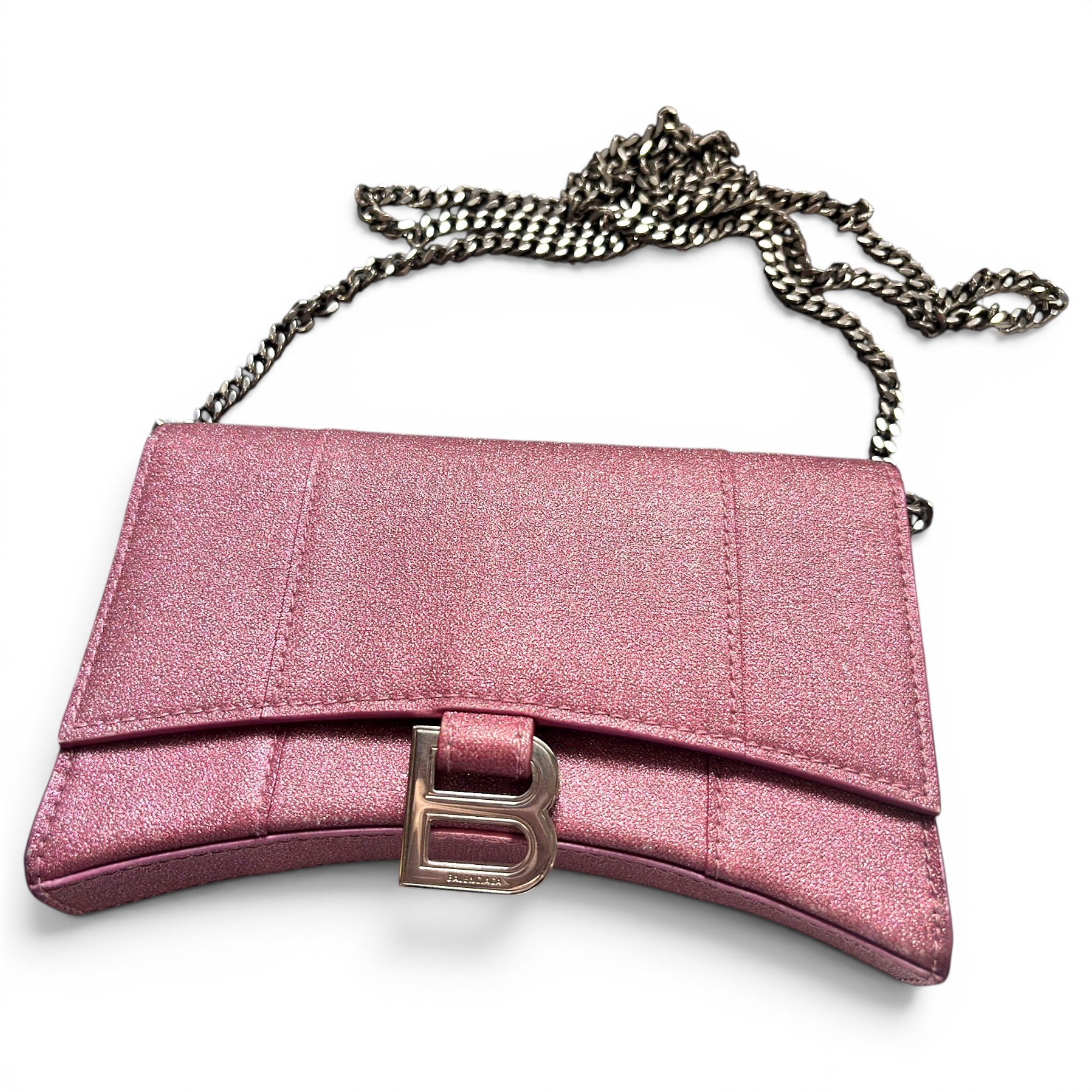 Hourglass leather crossbody bag