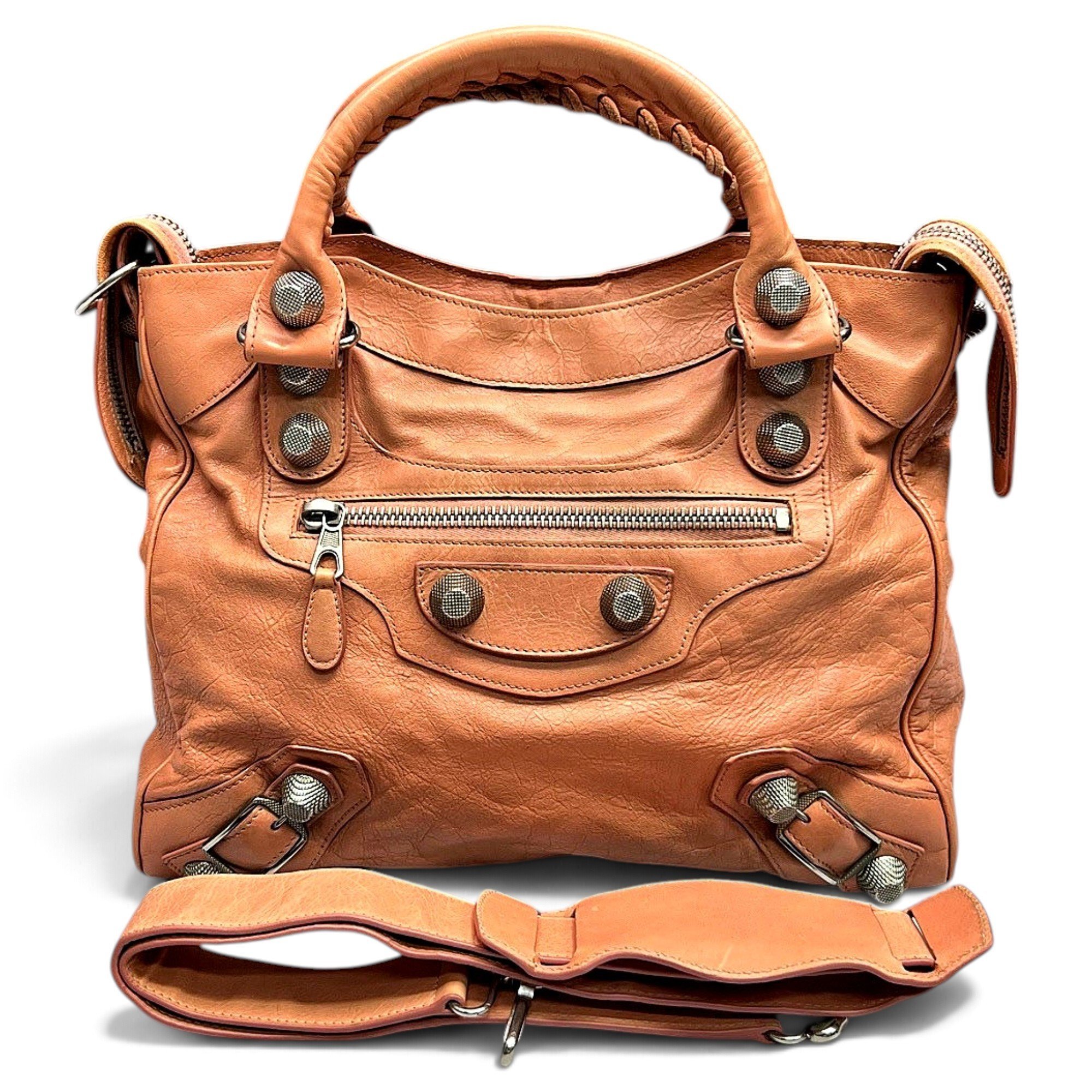 City leather handbag