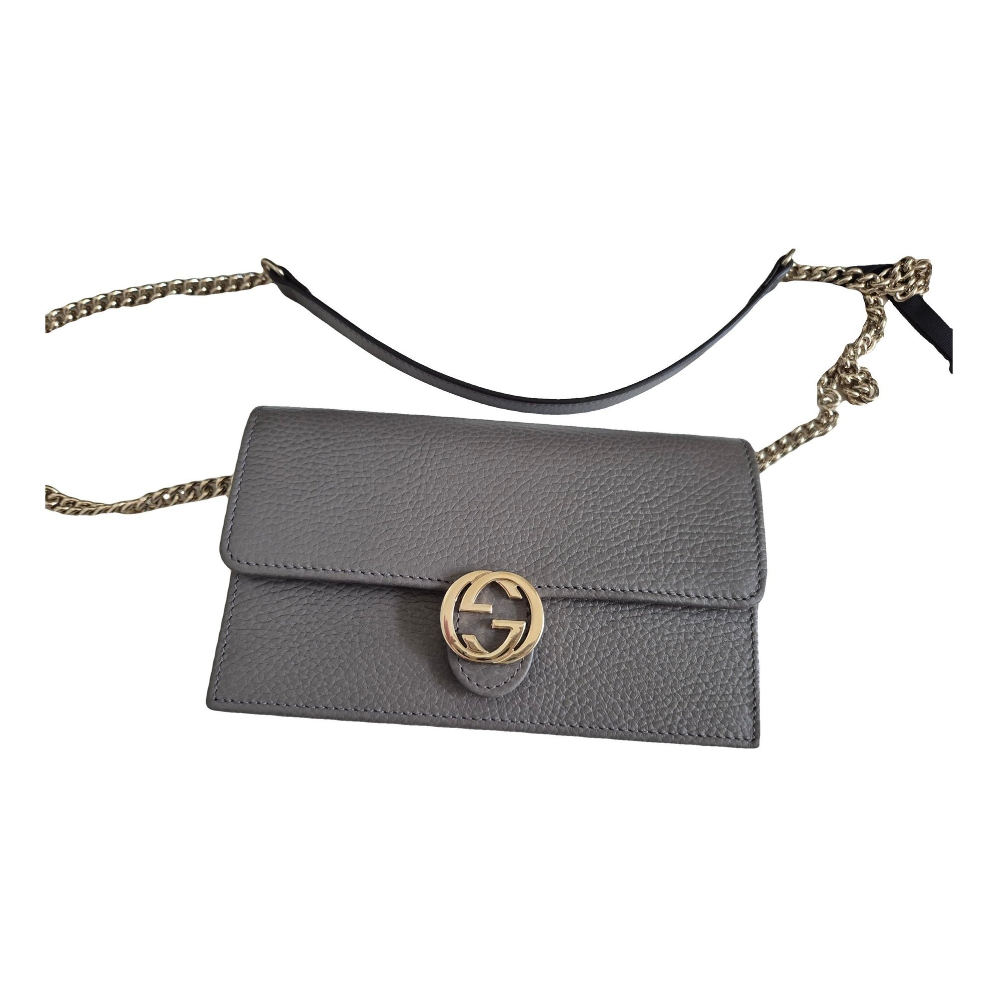 Interlocking leather crossbody bag