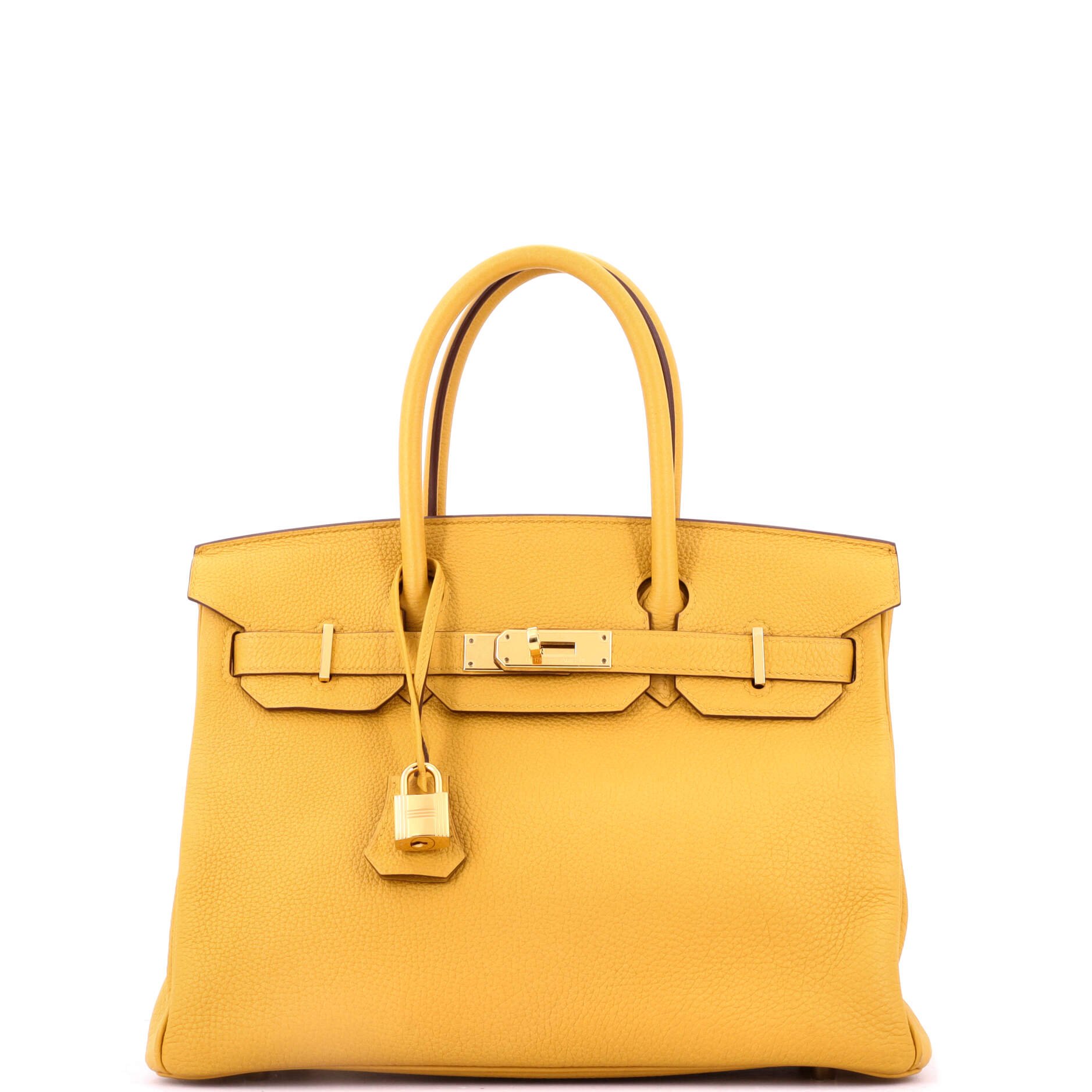 Hermes Birkin Handbag Jaune Ambre Togo with Gold Hardware 30