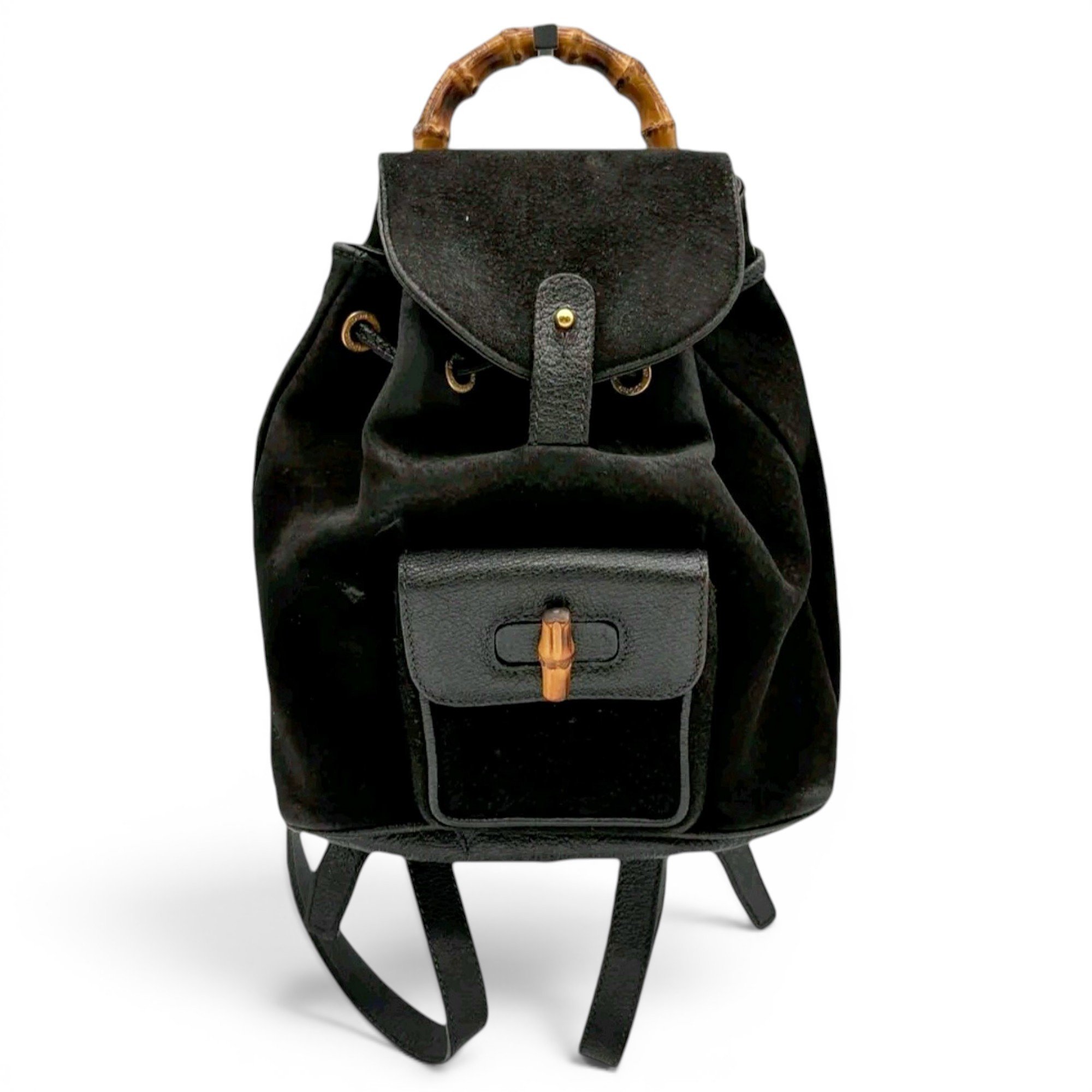 Bamboo Tassel Oval leather backpack