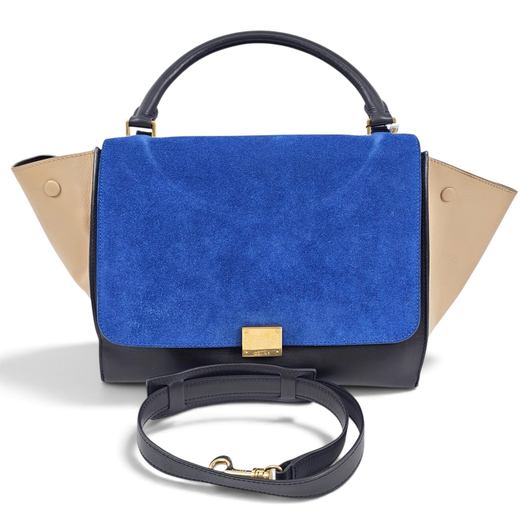 Trapèze leather handbag