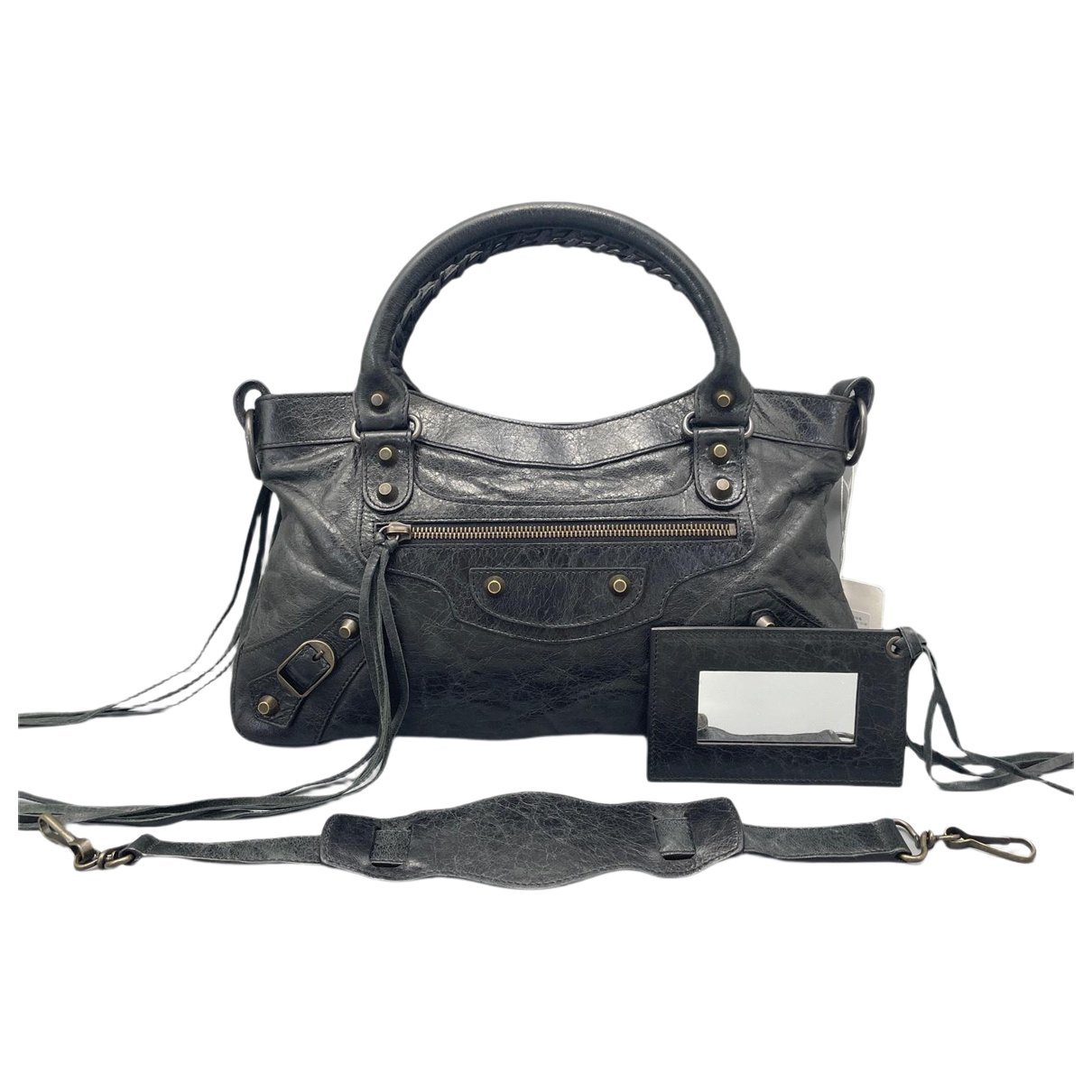 City leather handbag