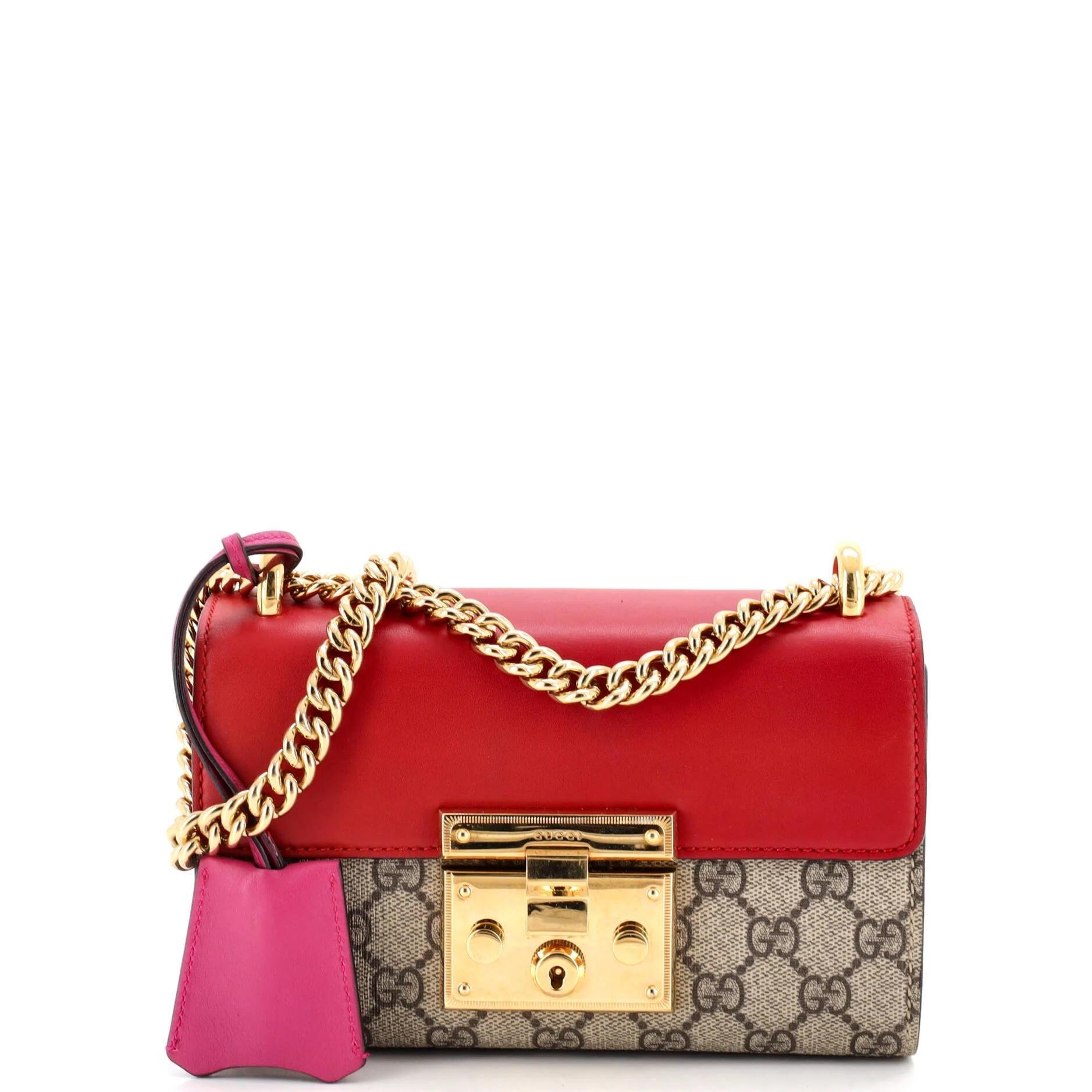 Padlock leather crossbody bag