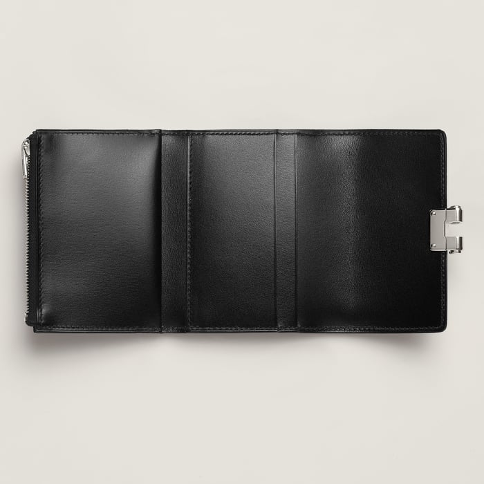 Noir Charniere Compact Wallet