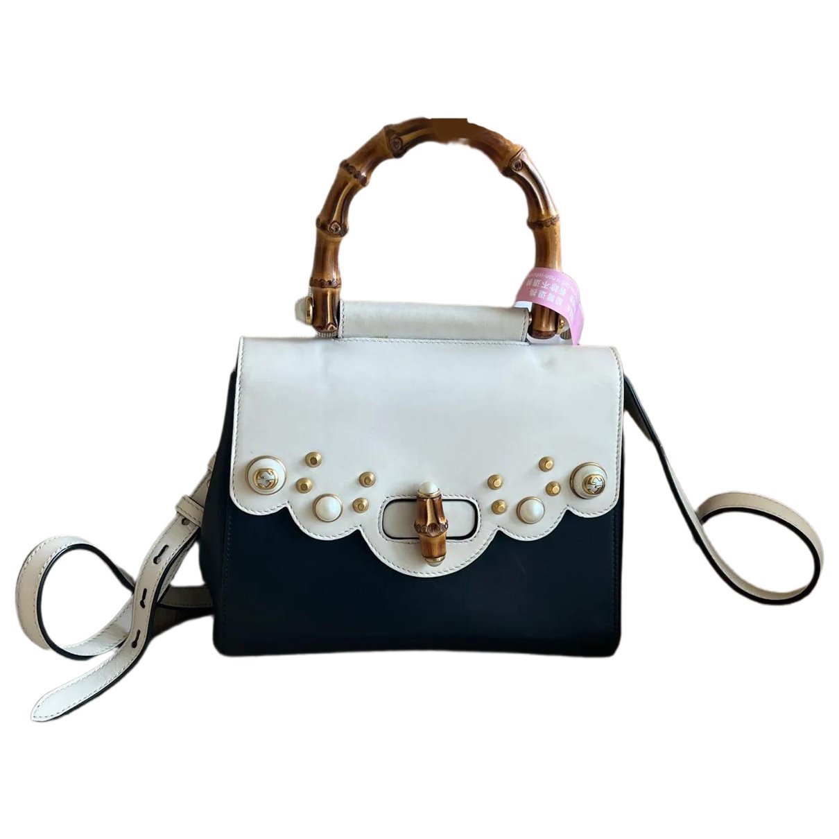 Convertible Bamboo Top Handle leather crossbody bag